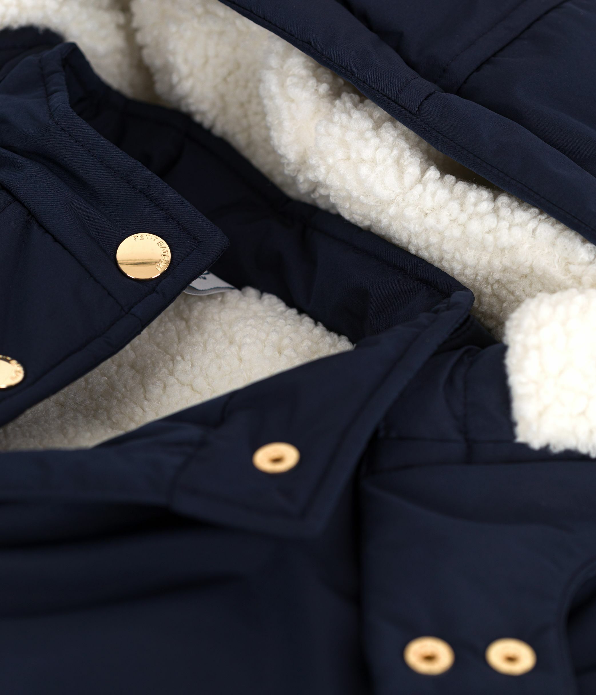 Children's plain mid-length parka
