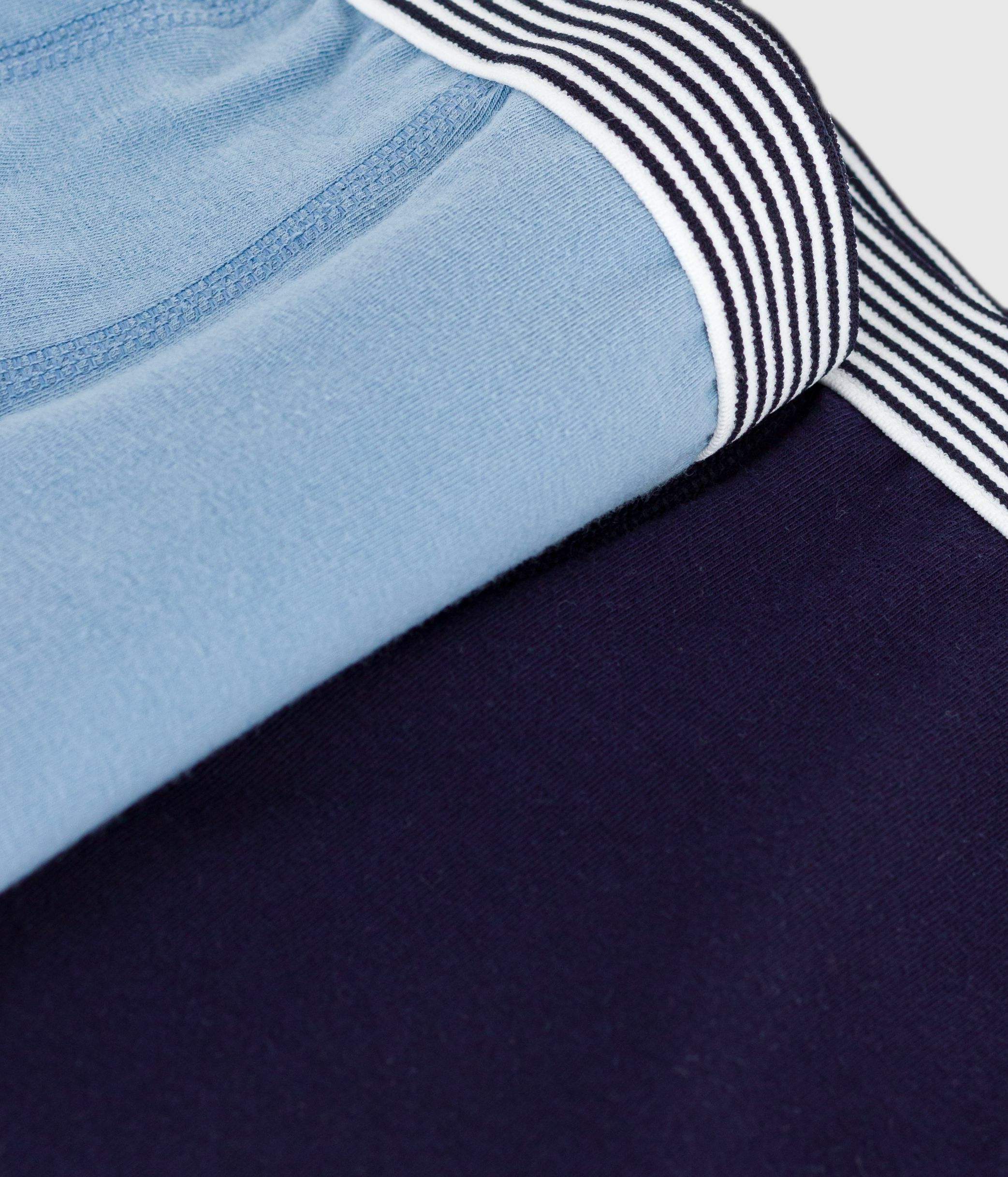 Pack of plain cotton and elastane boxers for children