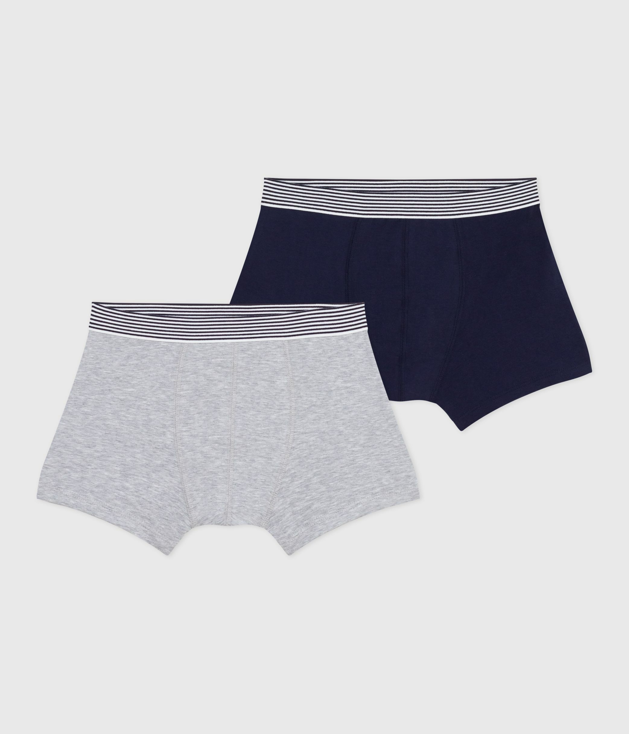 Pack of plain cotton and elastane boxers for children