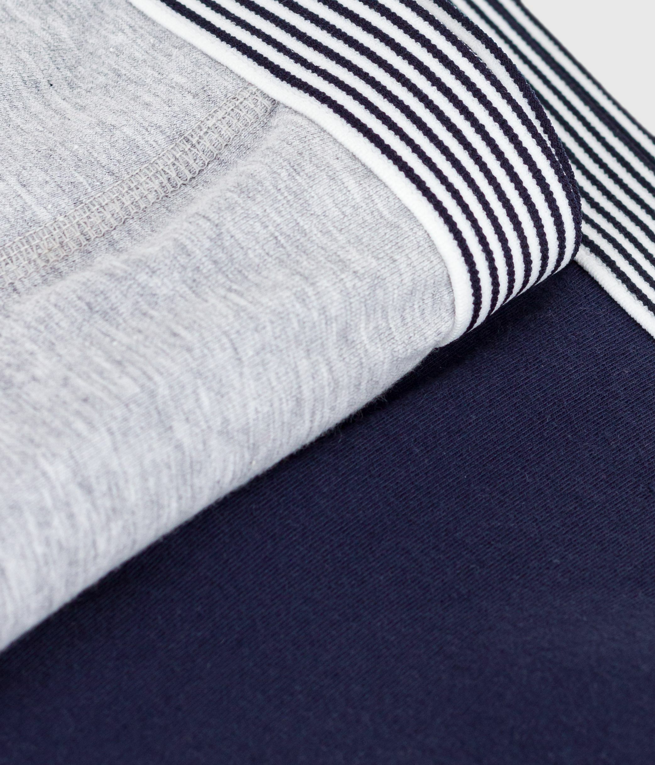 Pack of plain cotton and elastane boxers for children