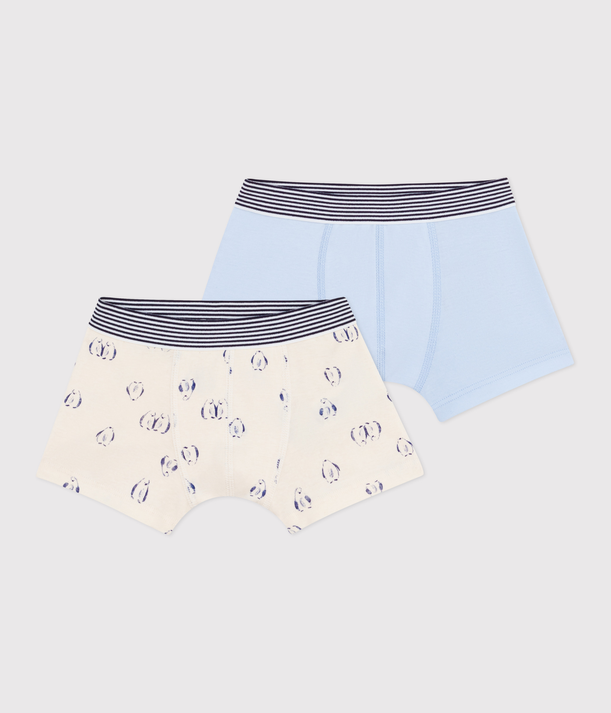 Pack of children's penguin-print cotton boxers