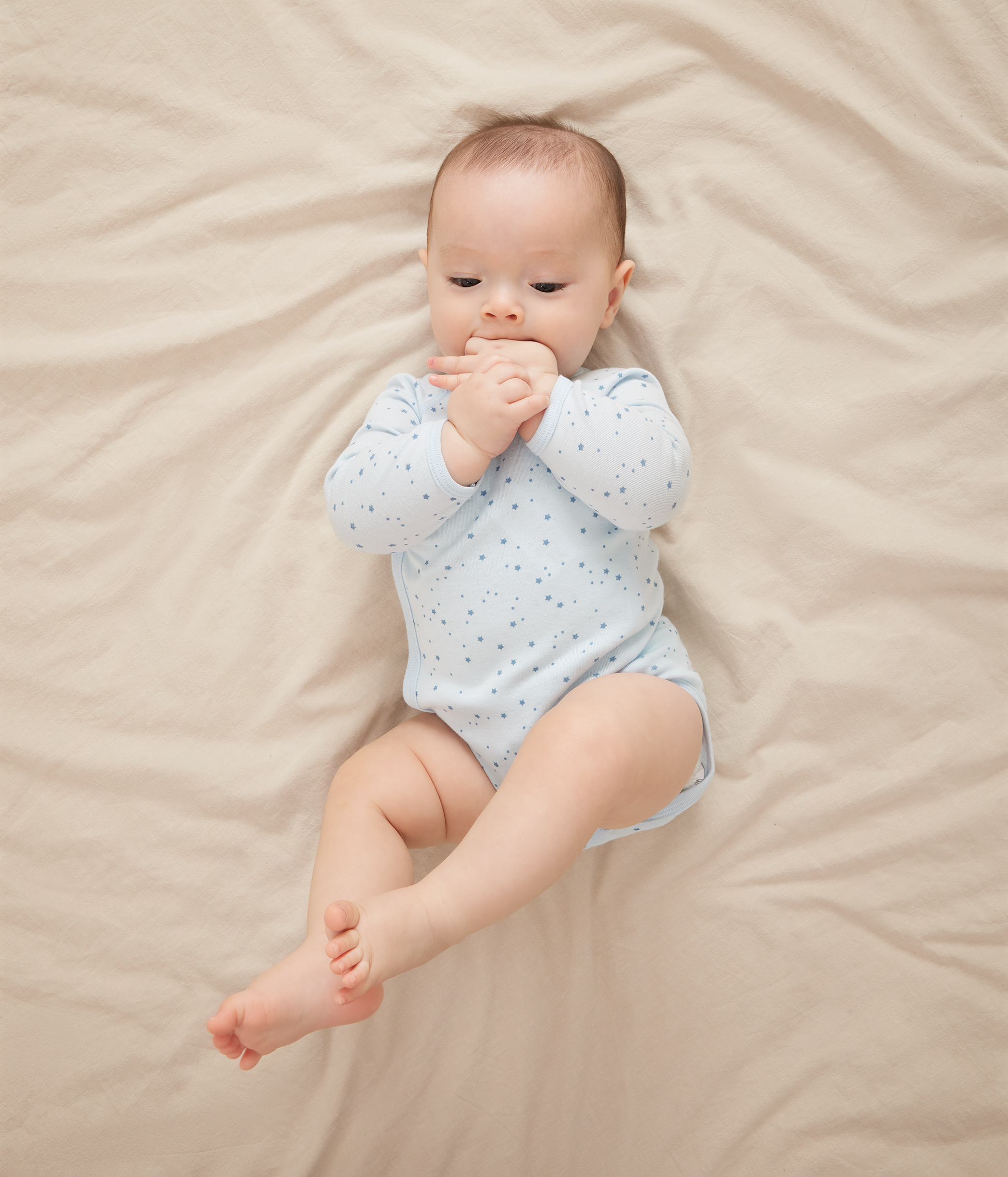 Pack of babies' long-sleeved printed cotton wrapover bodies