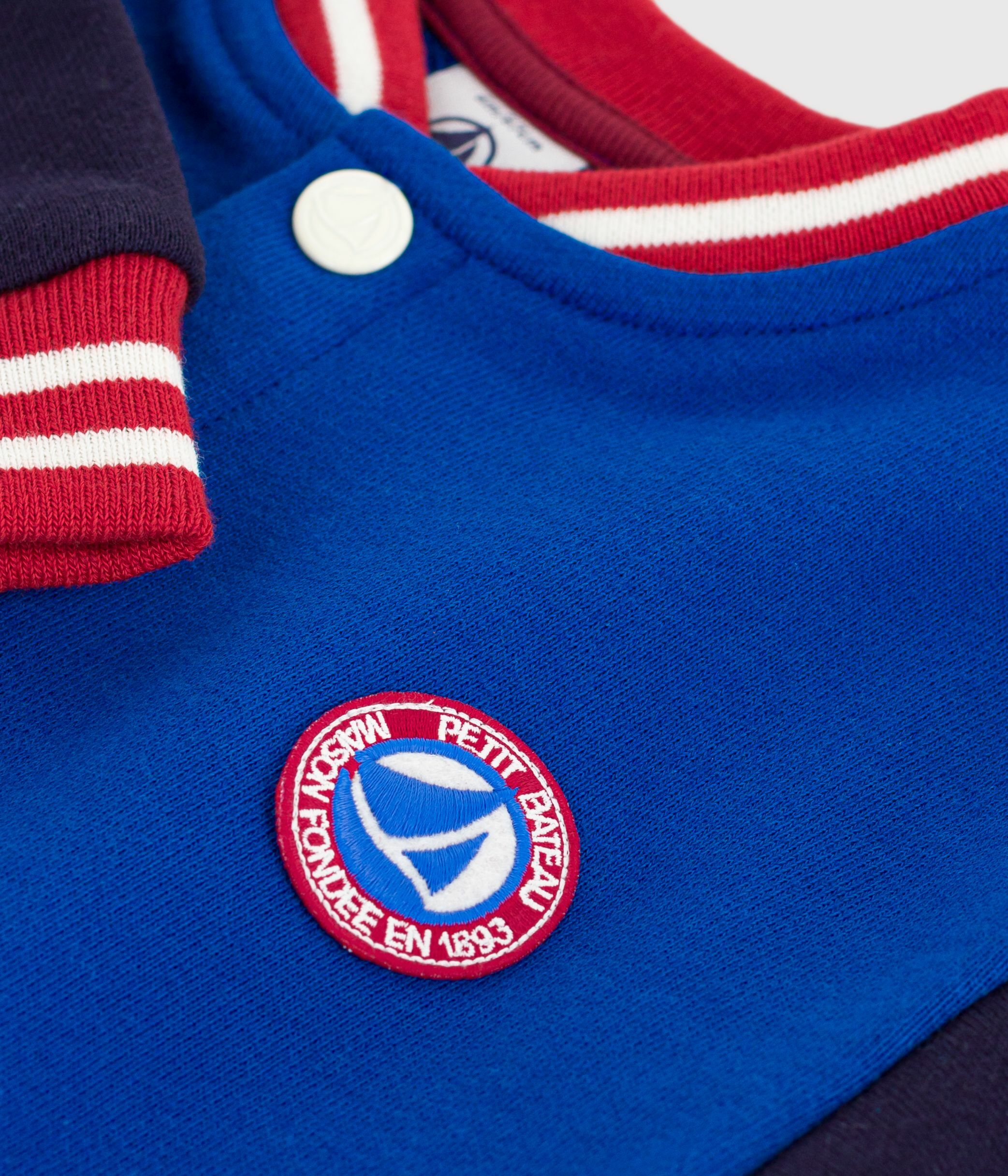 Babies' varsity-style cotton jacket in two colours