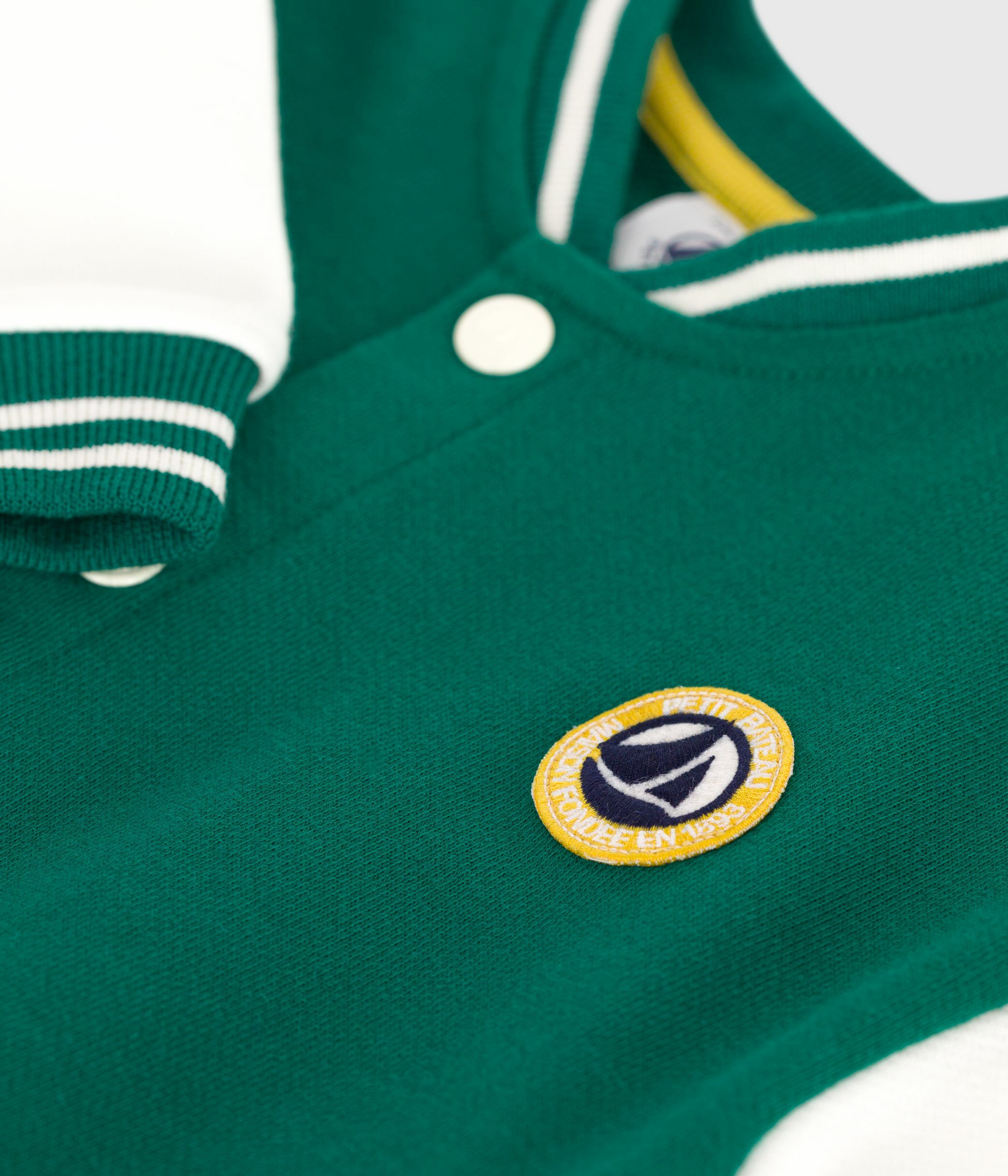 Babies' varsity-style cotton jacket in two colours