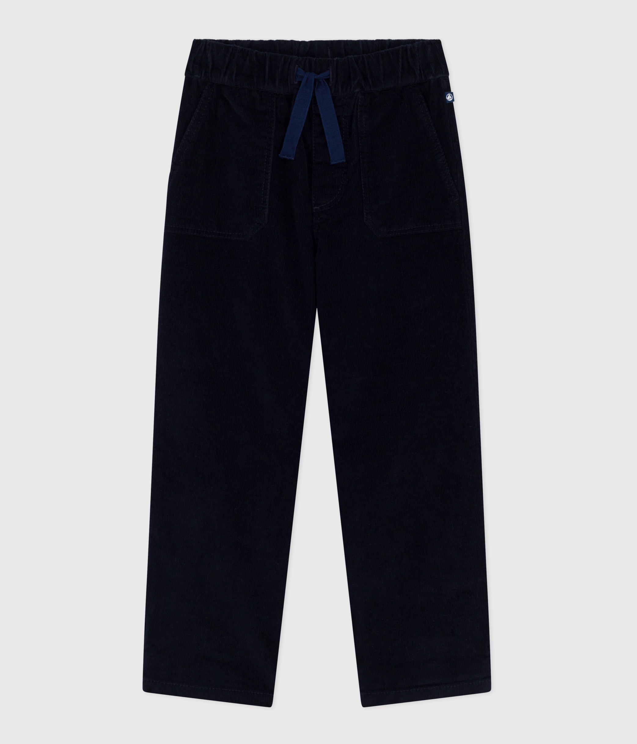 Children's straight plain corduroy trousers