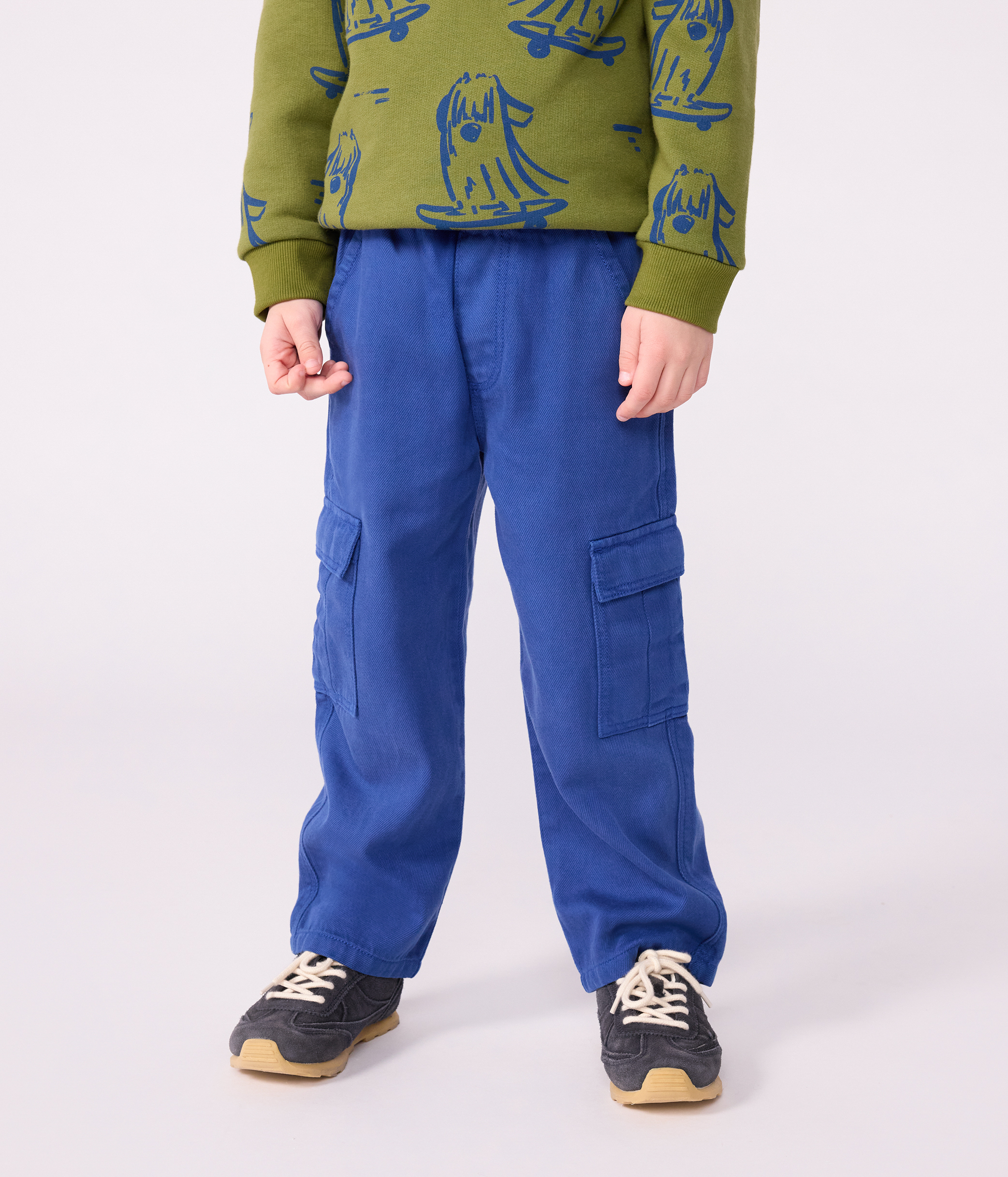 Children's plain Lyocell cargo pants