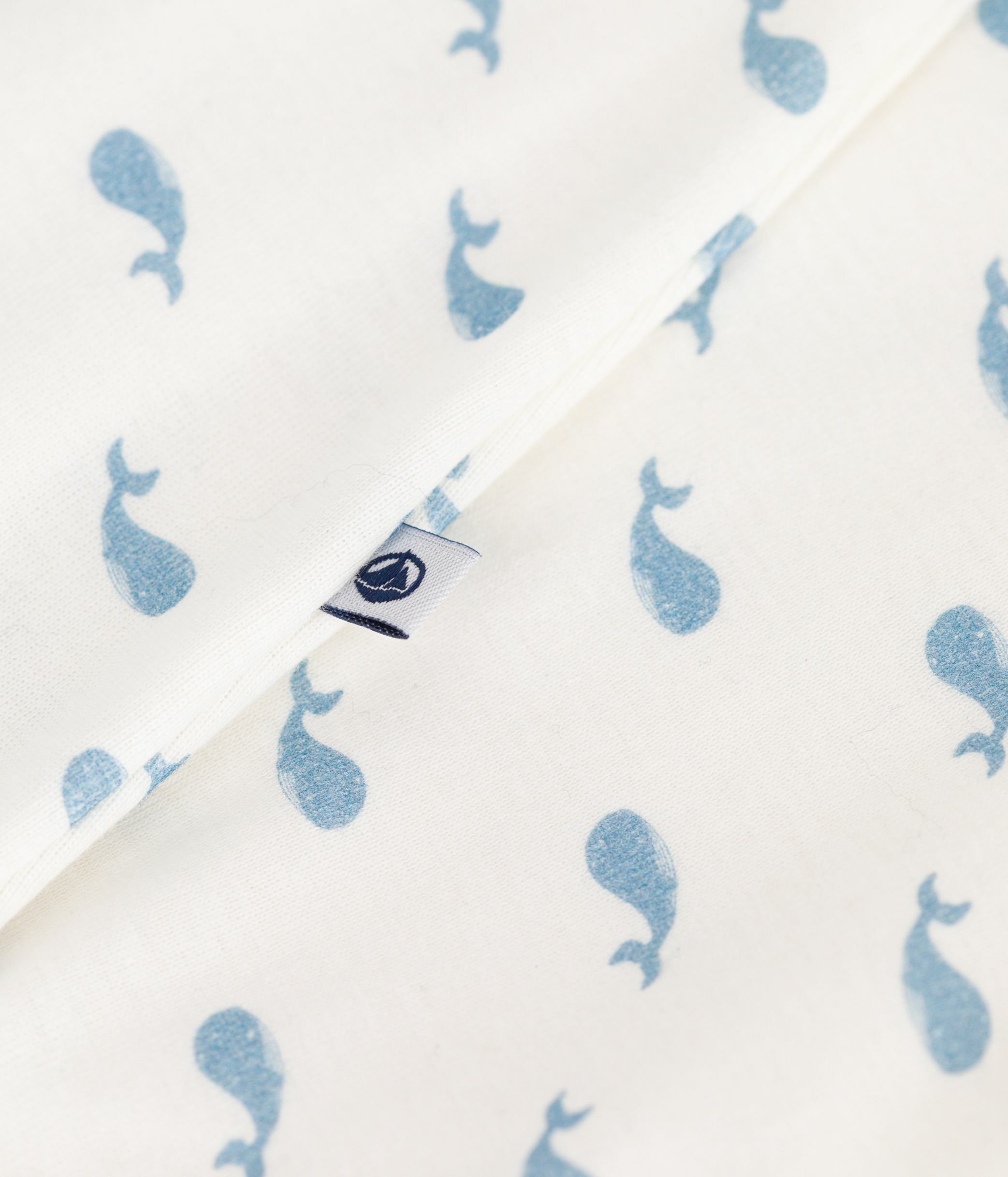 Babies' footless whale-print cotton bodyjama