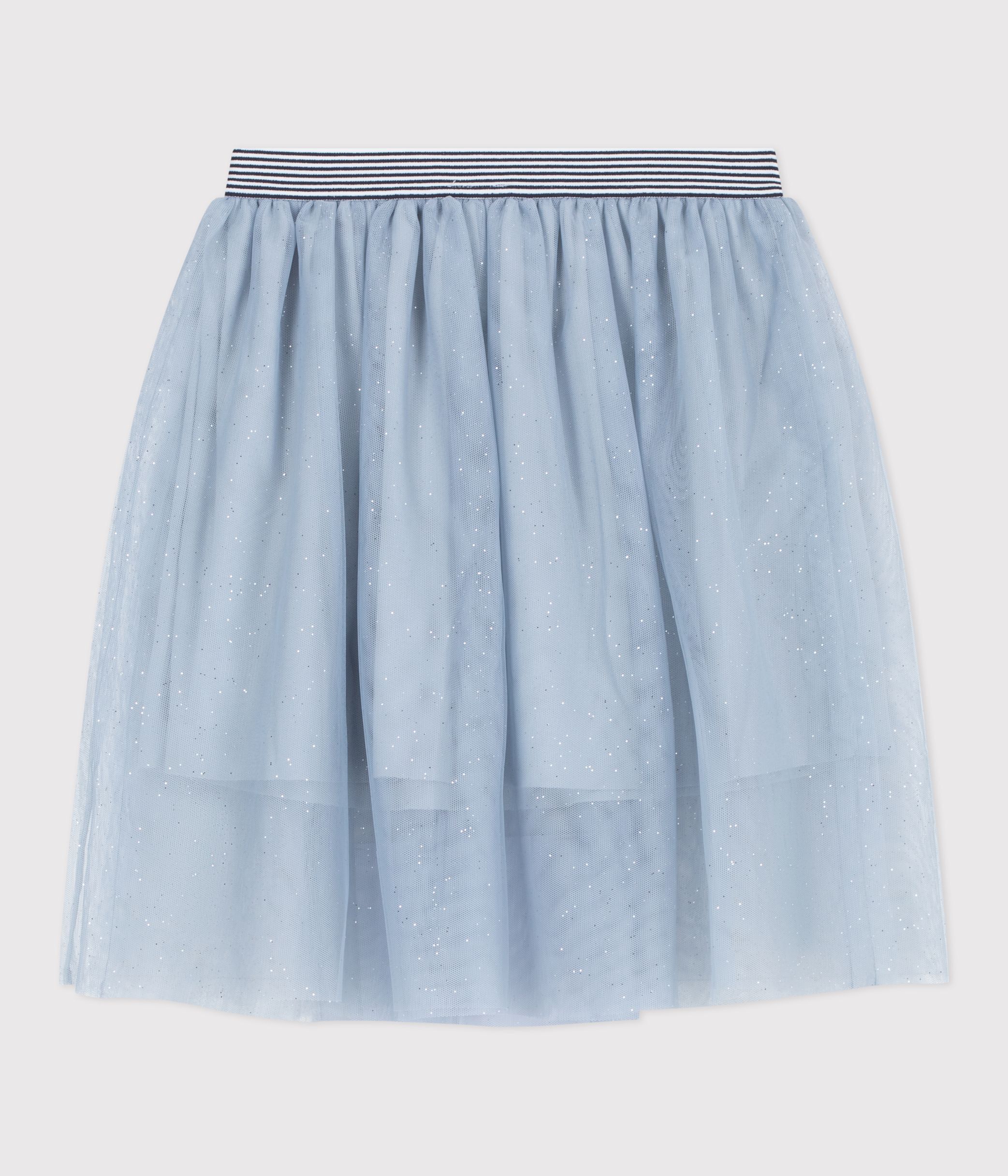 Girls' plain sequinned tulle skirt