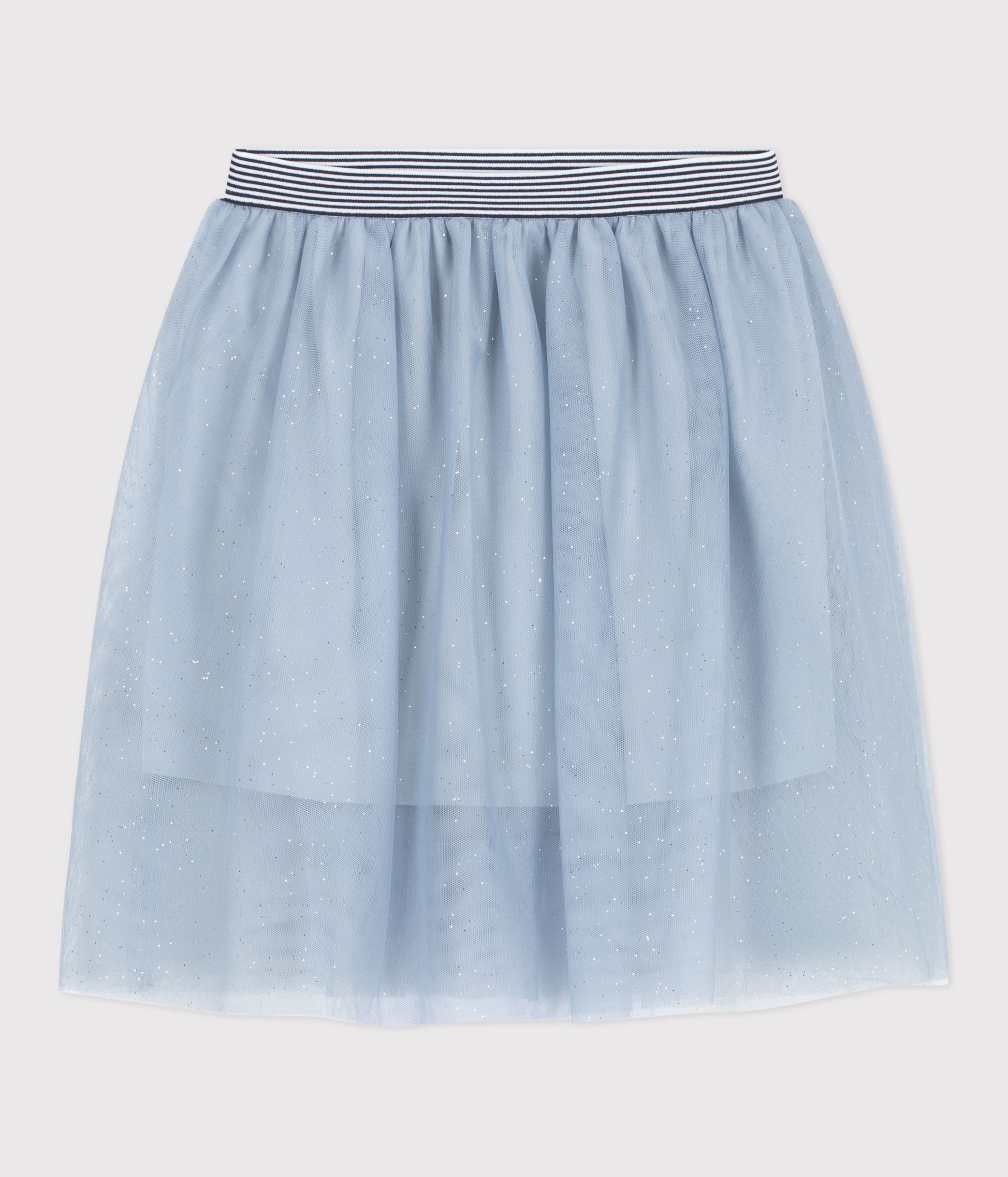 Girls' plain sequinned tulle skirt