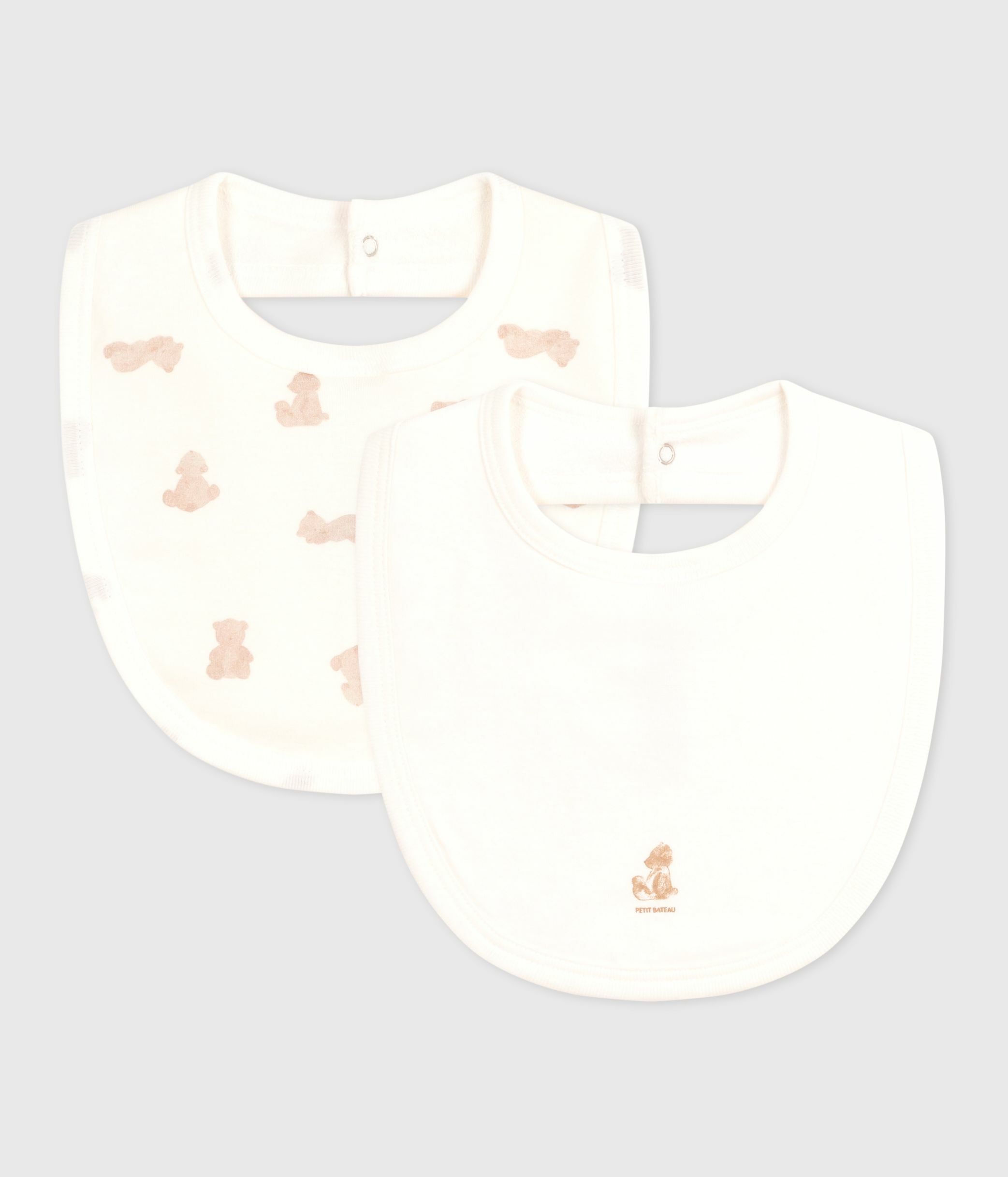 Pack of babies' bear-print cotton bibs