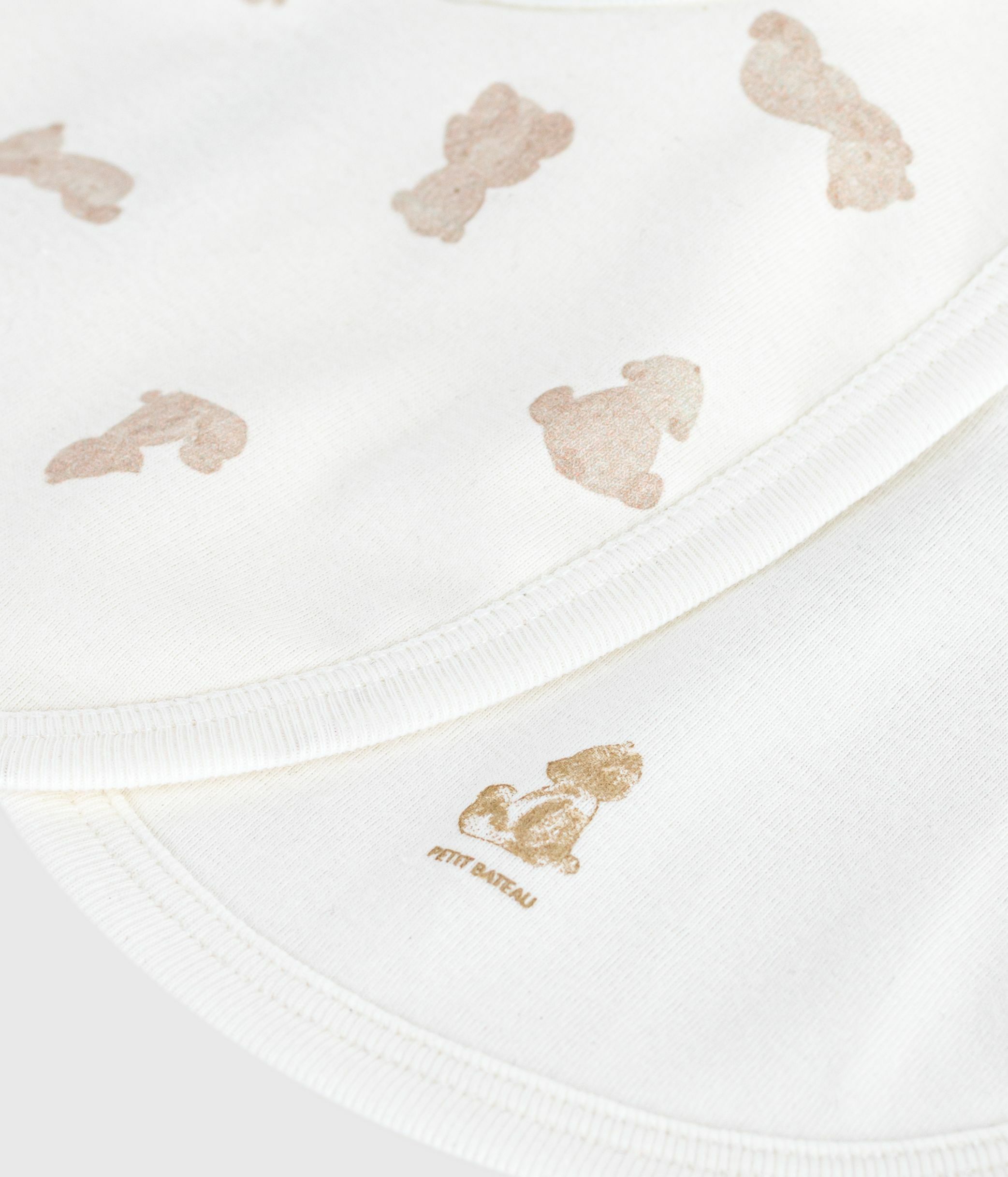 Pack of babies' bear-print cotton bibs
