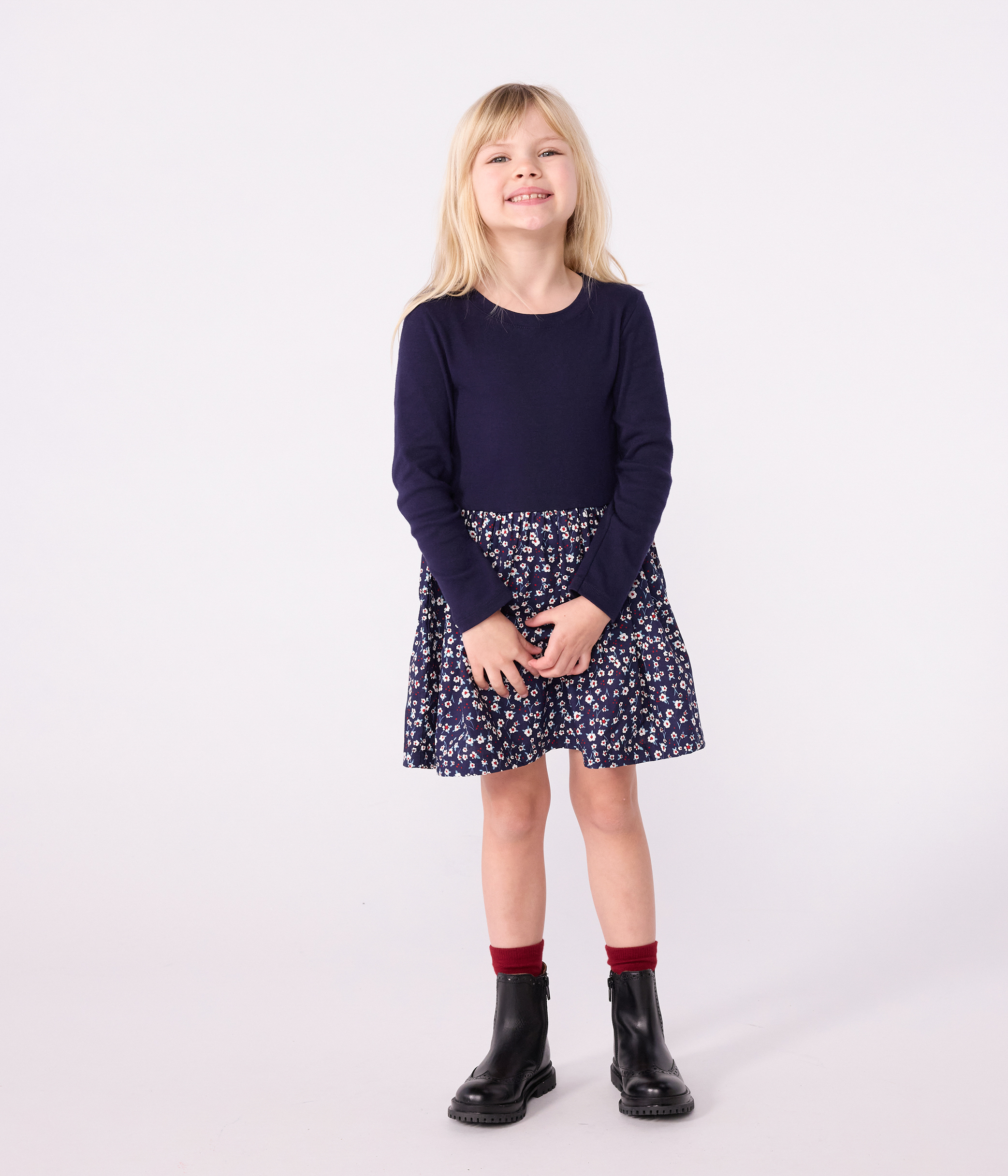 Children's long-sleeved cotton dress