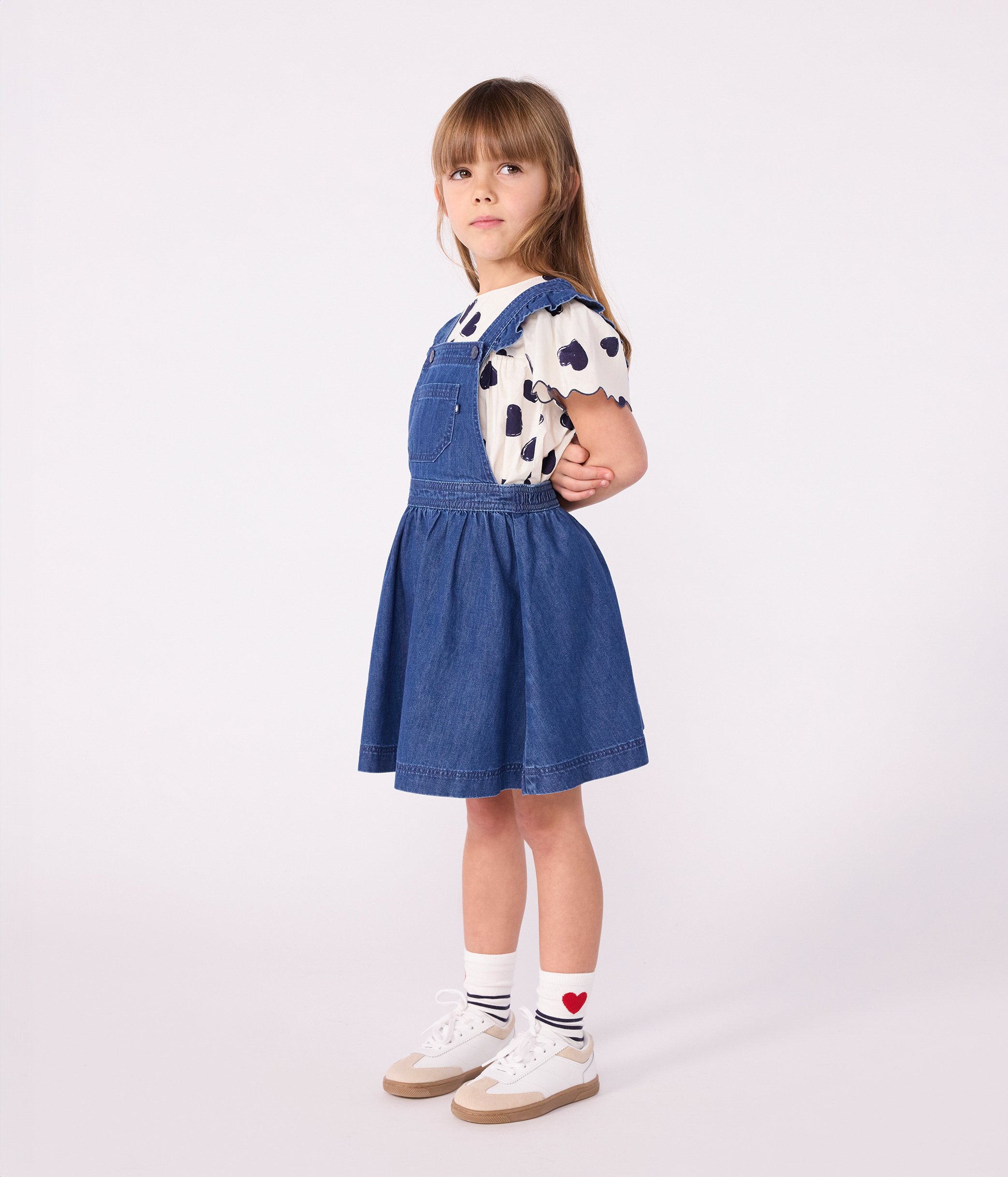 Children's denim pinafore dress