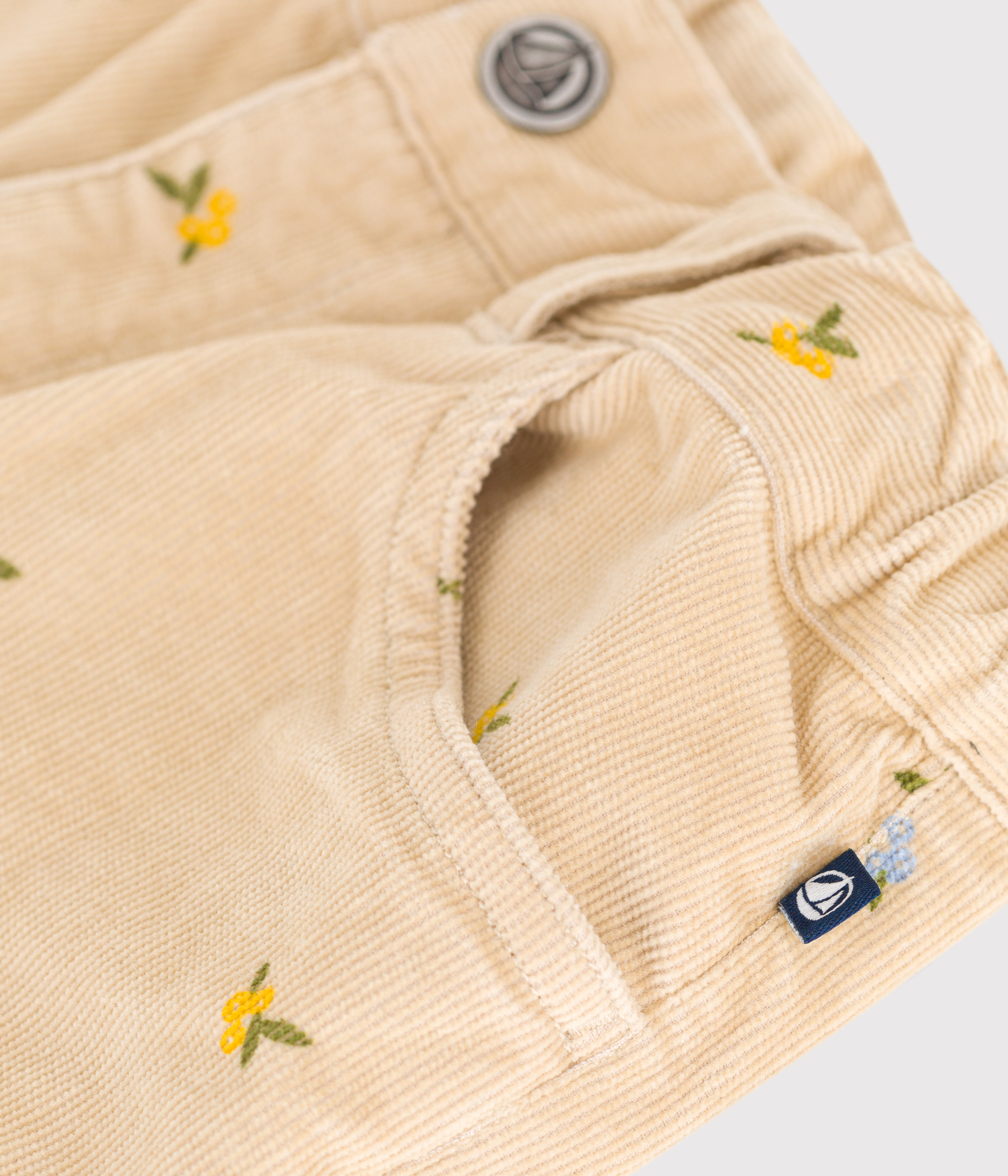 Girls' patterned corduroy trousers