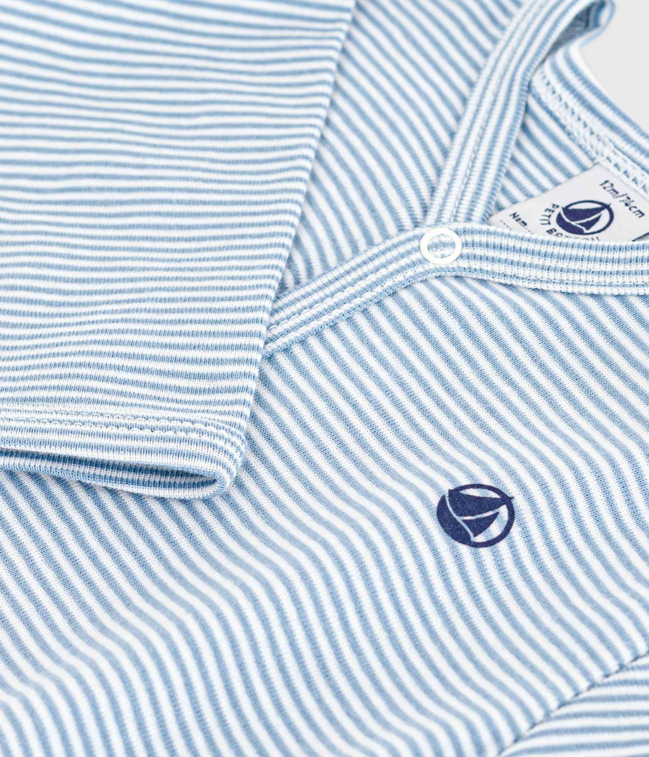 Babies' pinstriped cotton pyjama suit