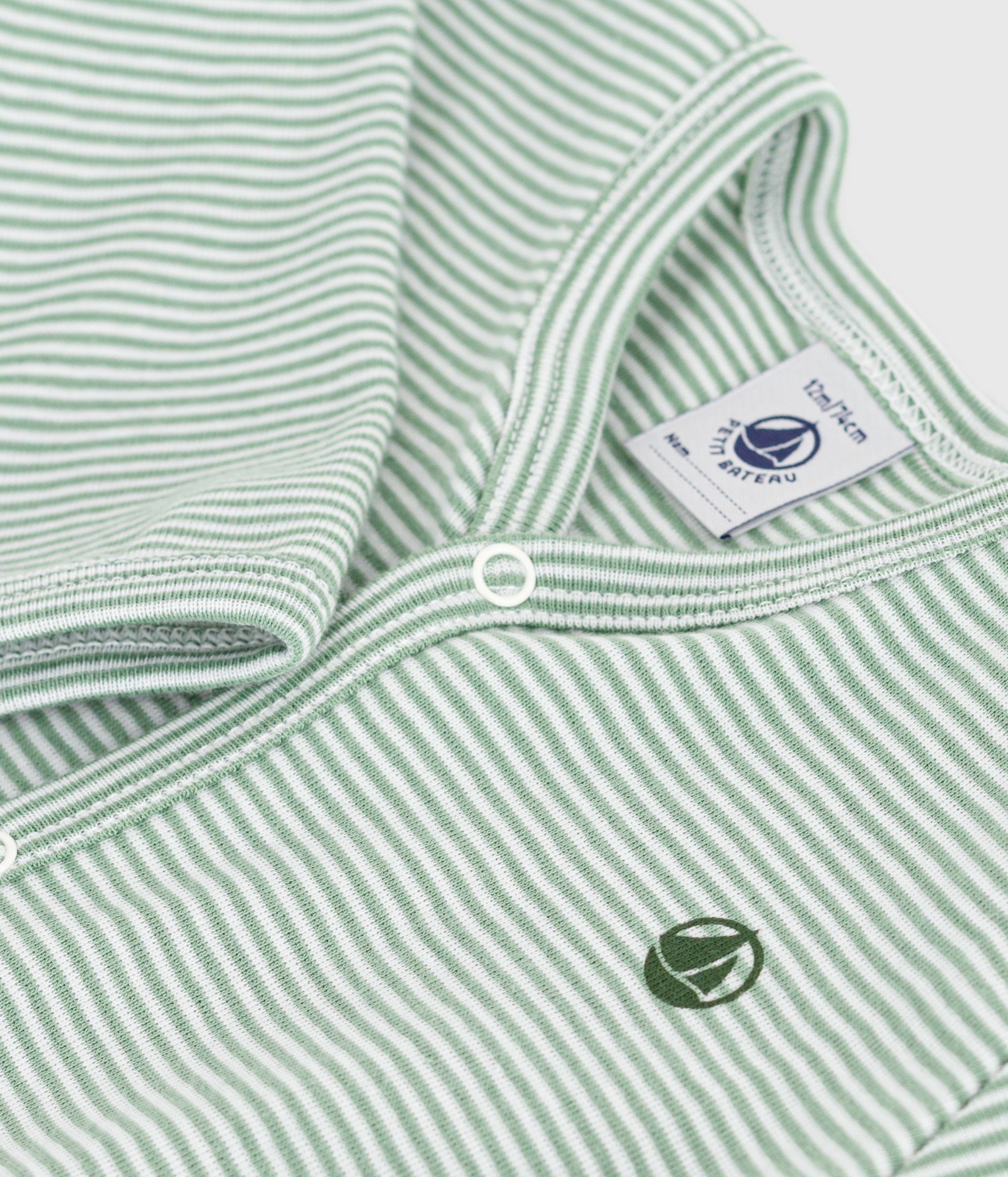 Babies' pinstriped cotton pyjama suit