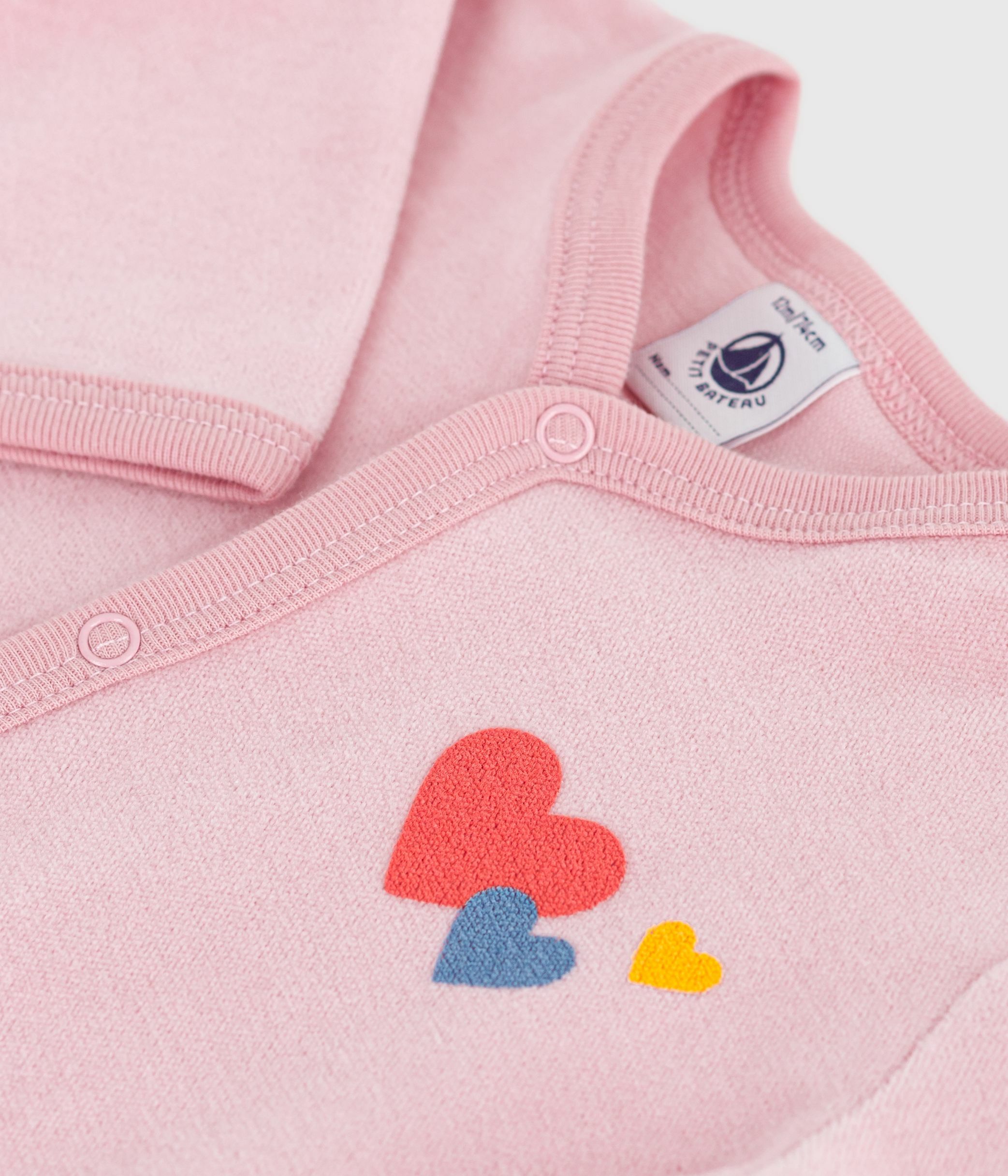 Babies' plain velour pyjama suit