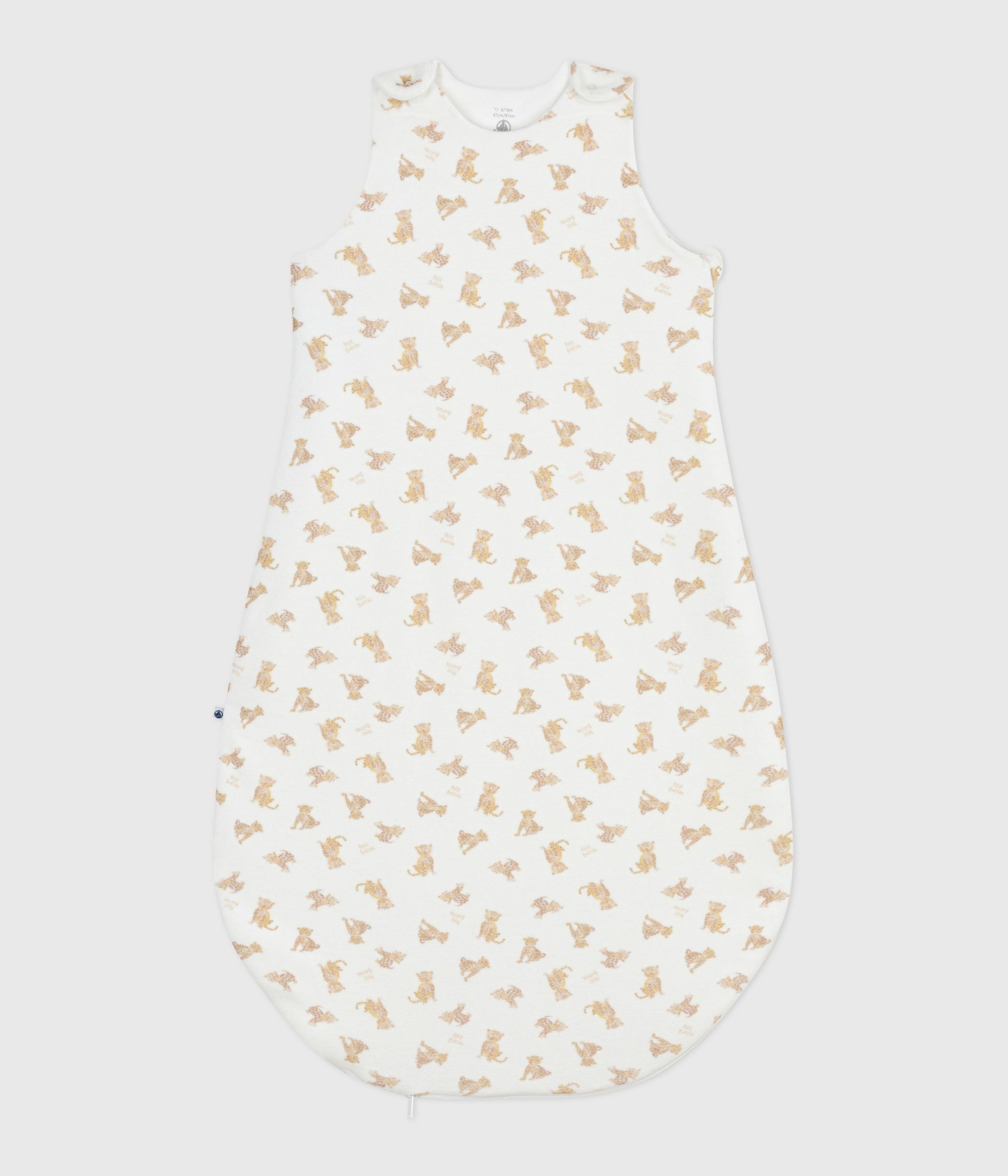 Babies' 3 TOG leopard-print corduroy sleeping bag