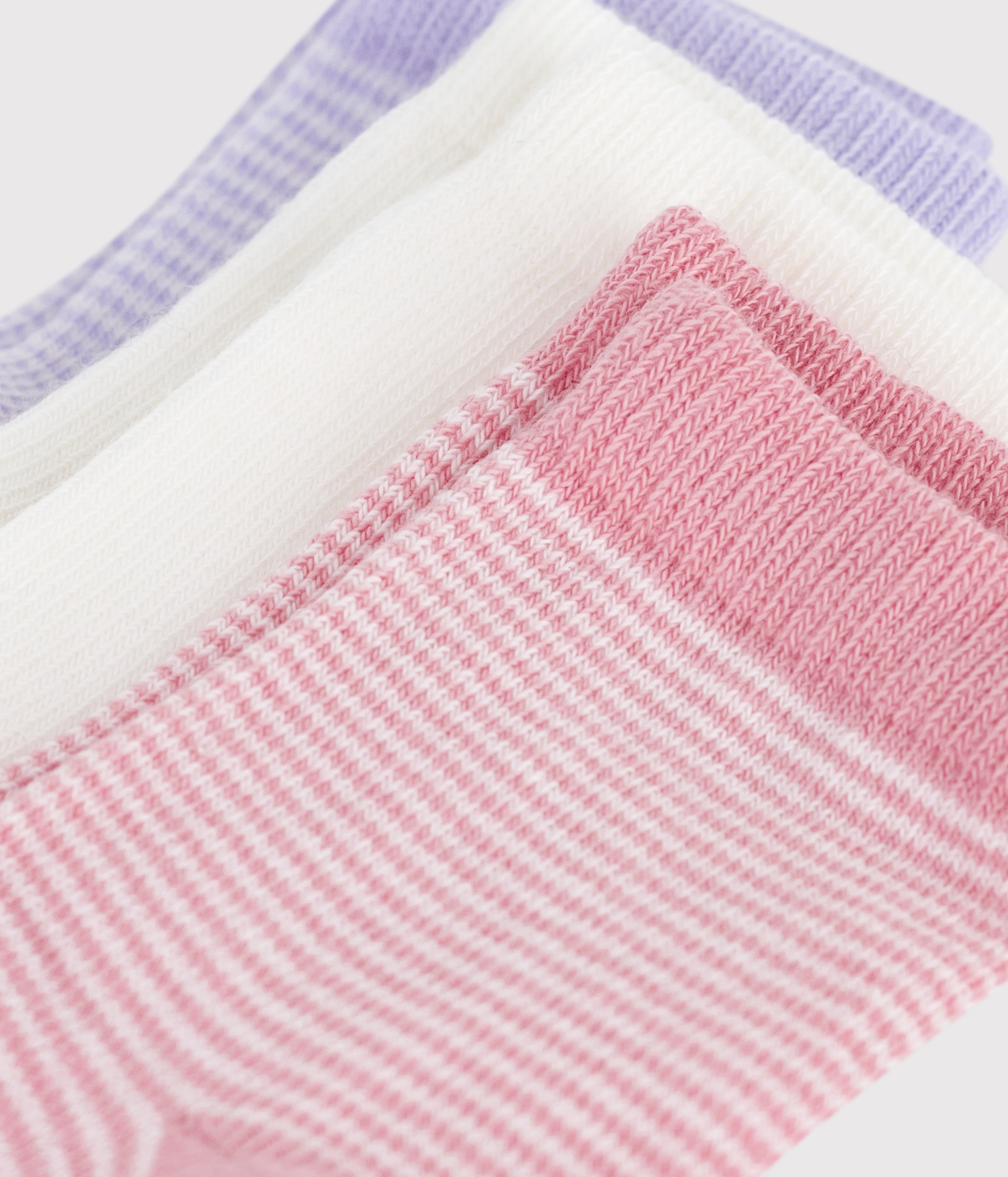 Babies' pinstriped cotton socks - 3-Pack