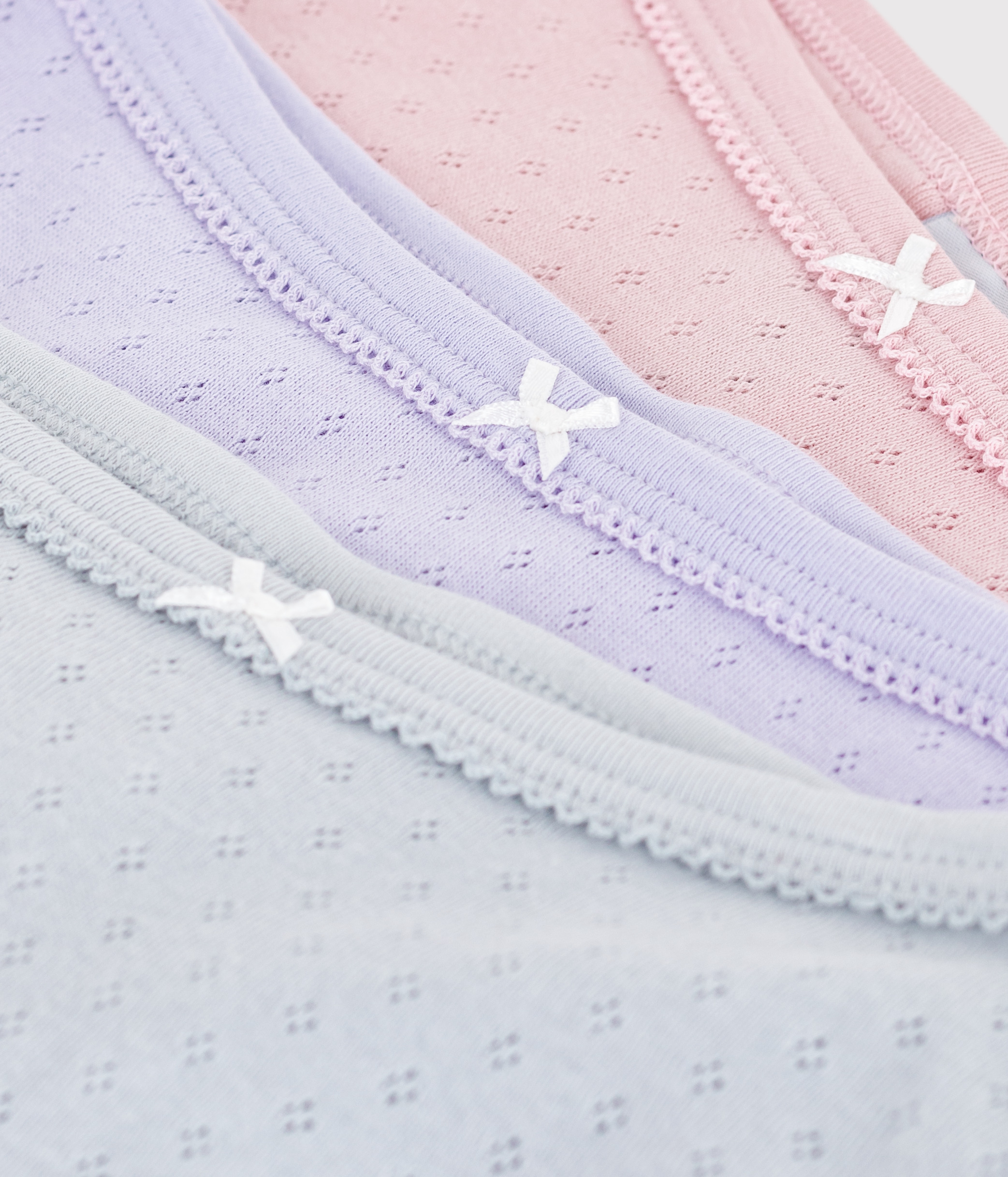 Pack of children's high-waisted openwork cotton pants