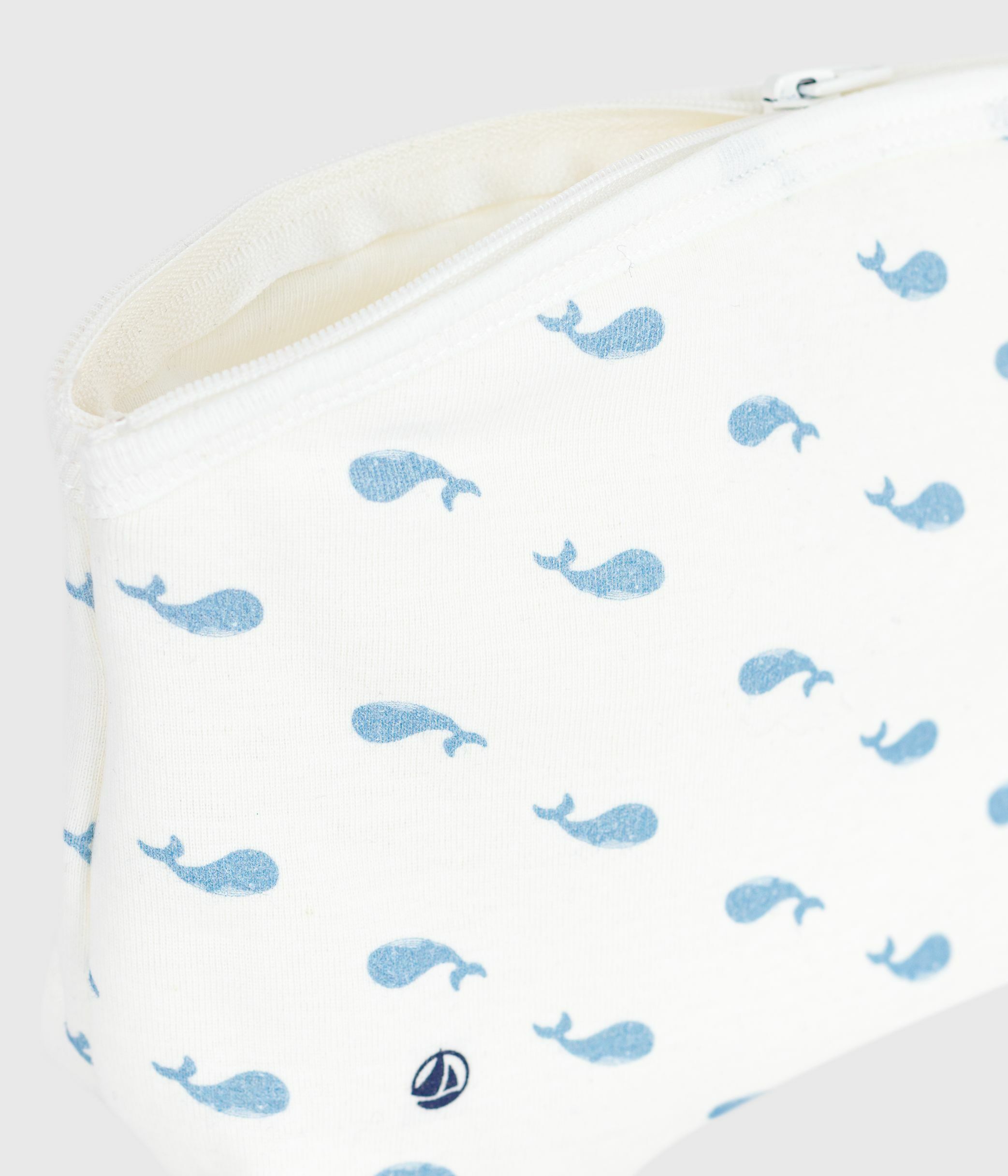 Babies' whale-print cotton bag