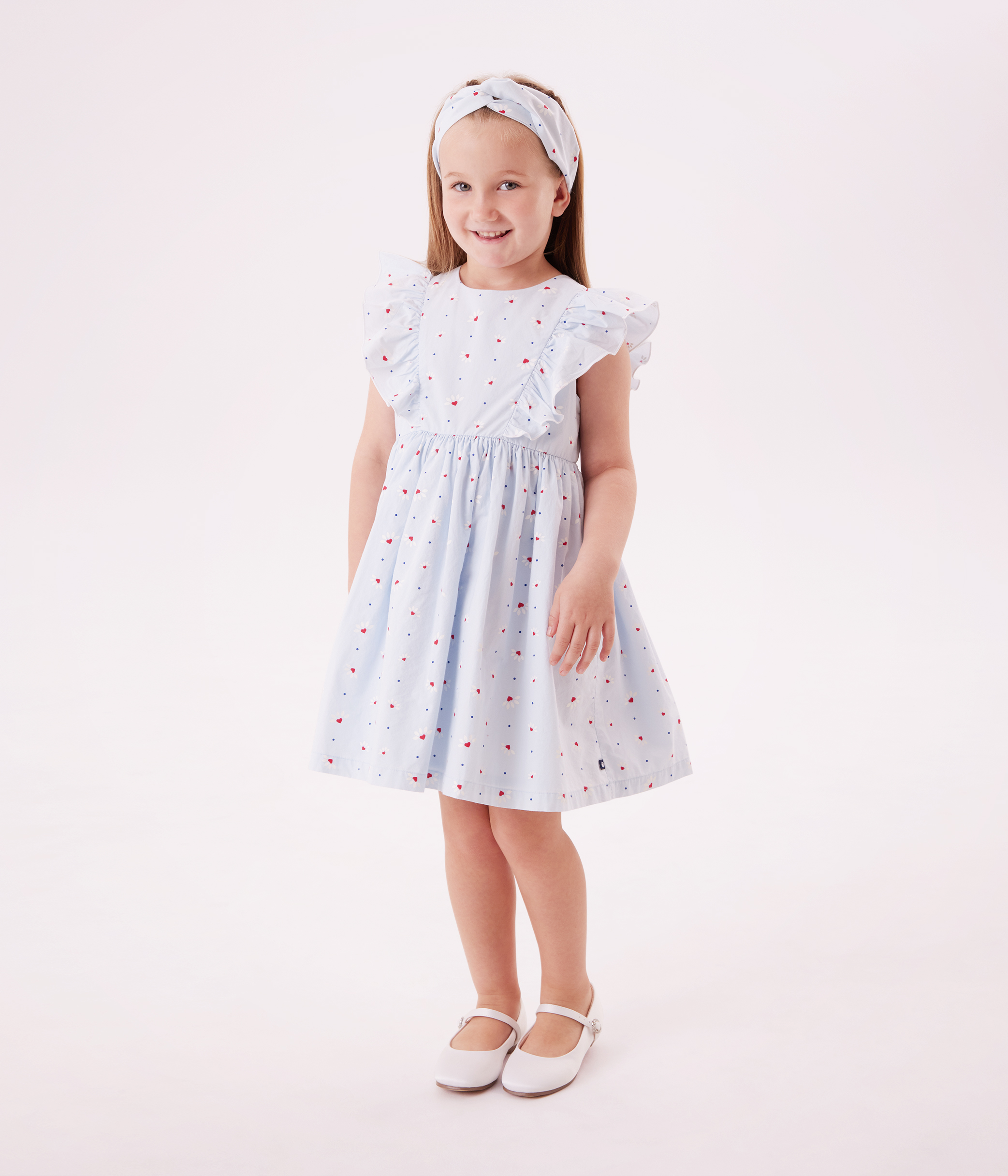 Children's hairband in floral-print poplin