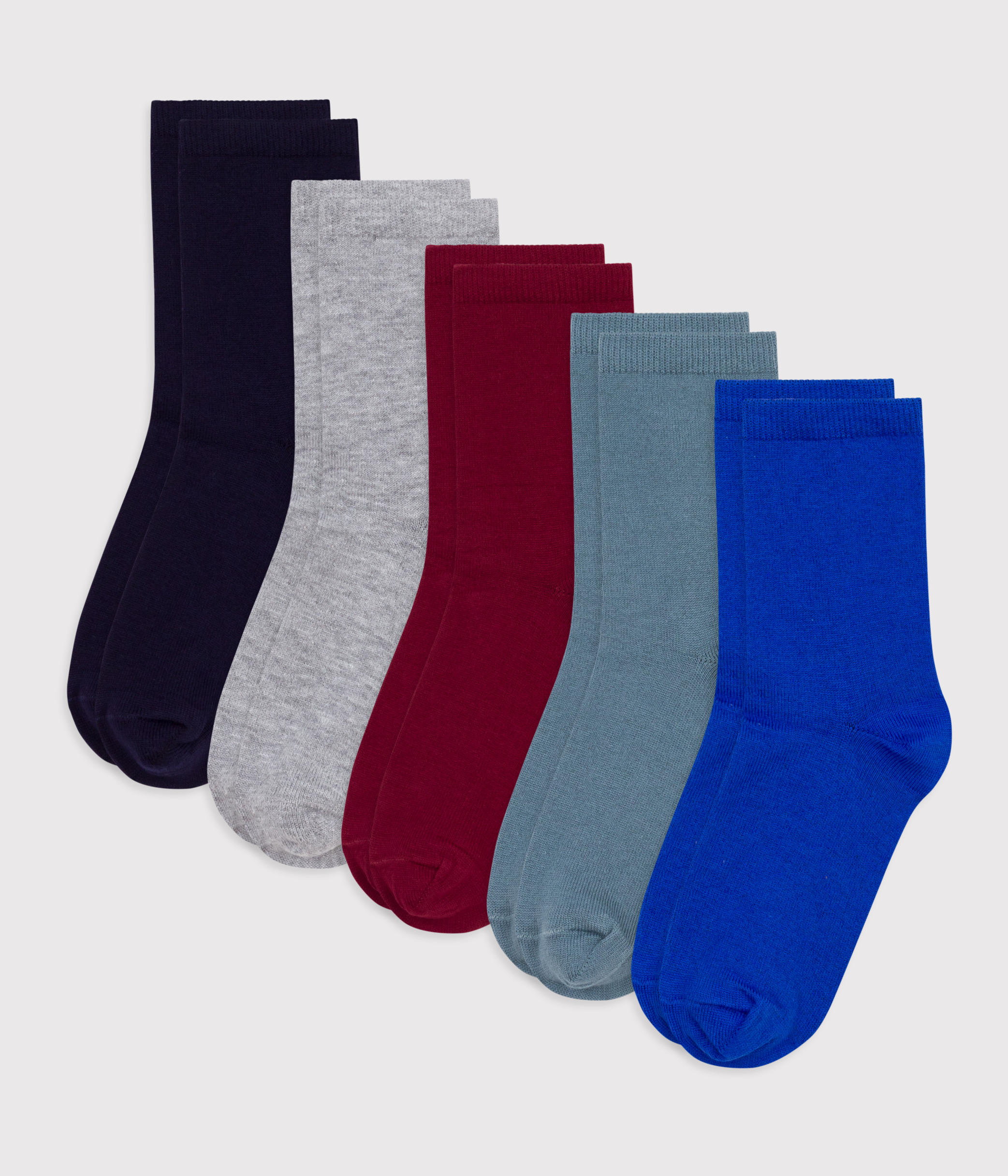 Children's plain cotton socks - 5-pack