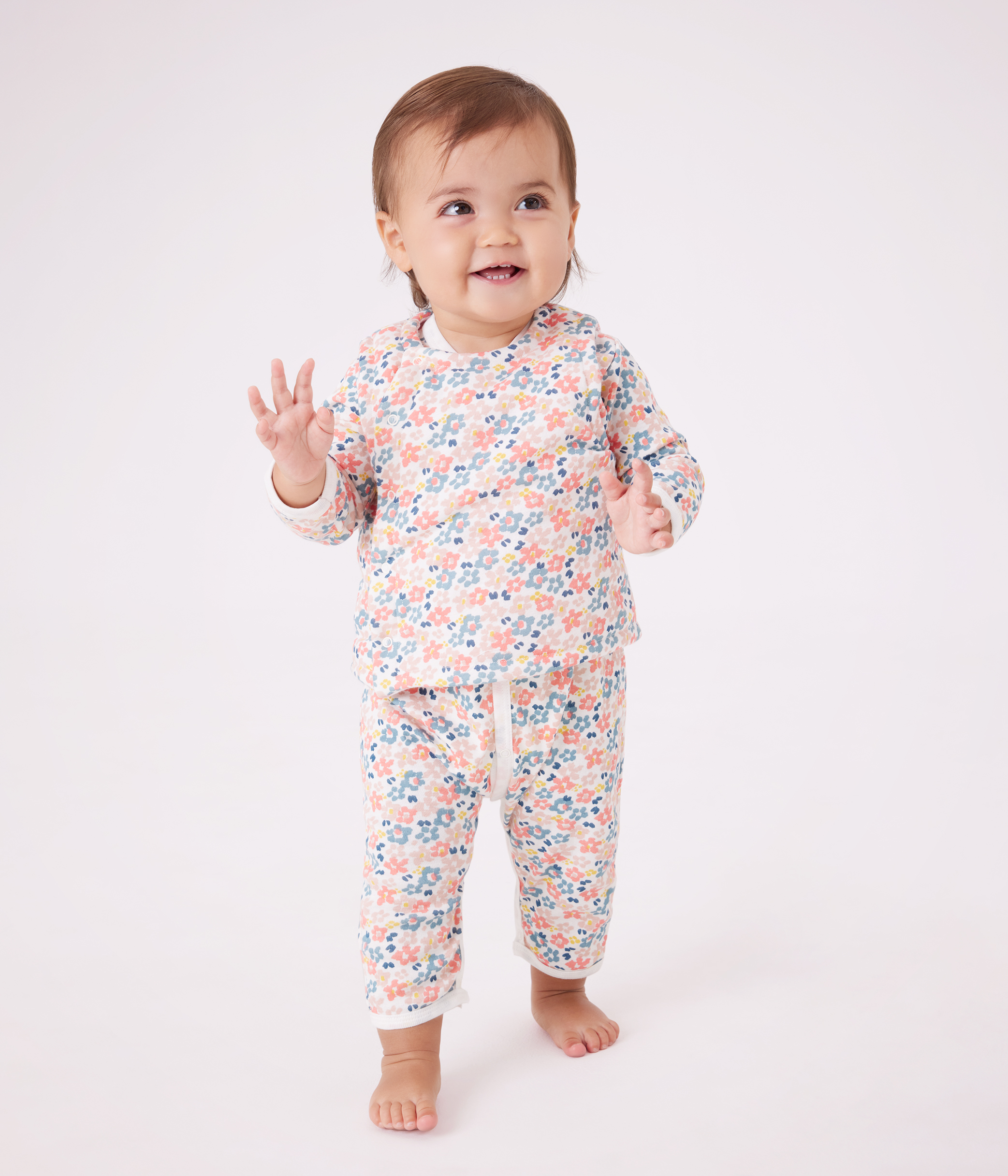 Babies' printed cotton footless pyjama suit