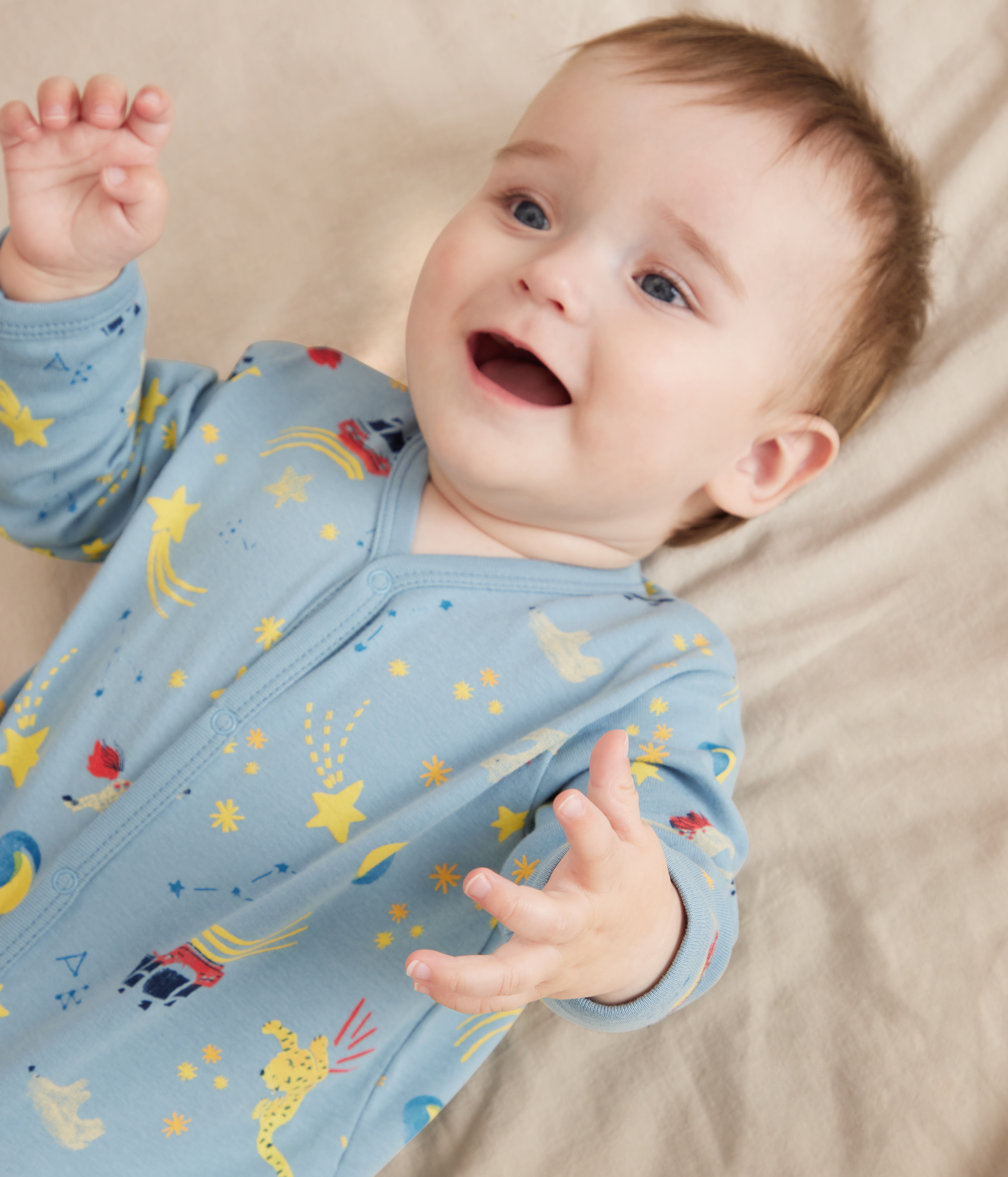 Babies' printed cotton footless pyjama suit