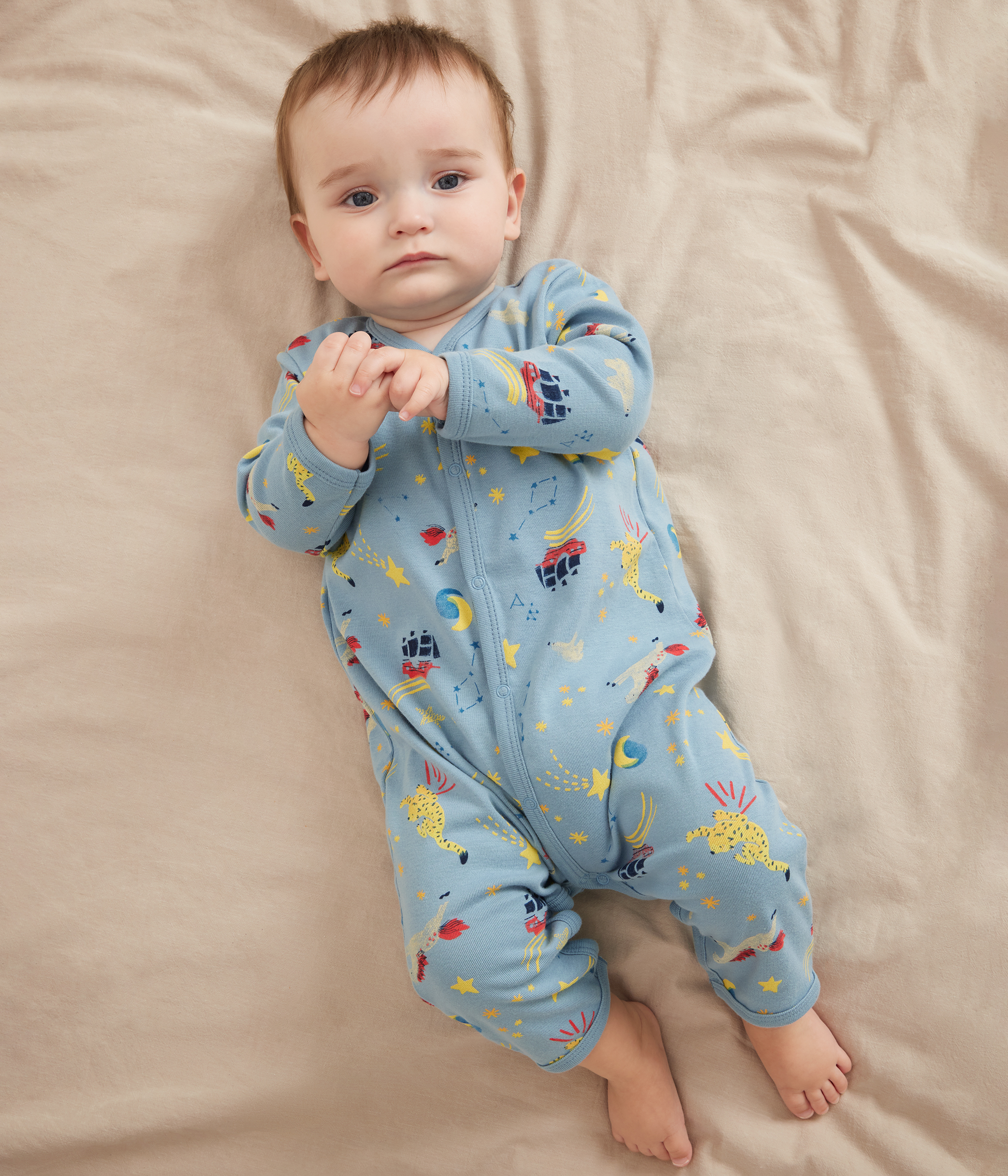 Babies' printed cotton footless pyjama suit