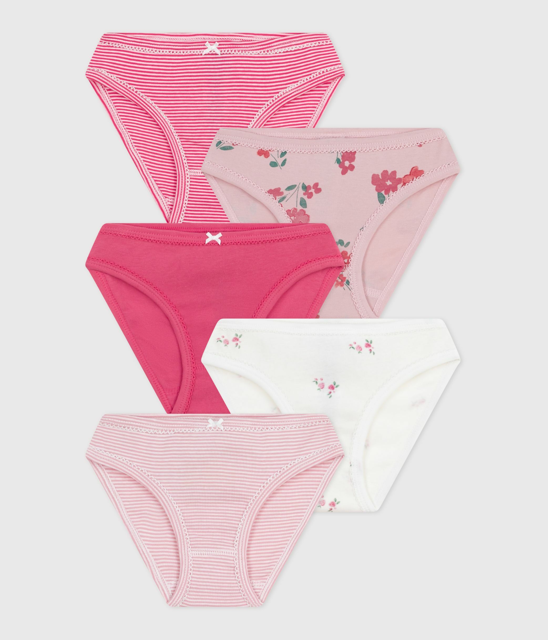 Pack of children's floral-print cotton pants