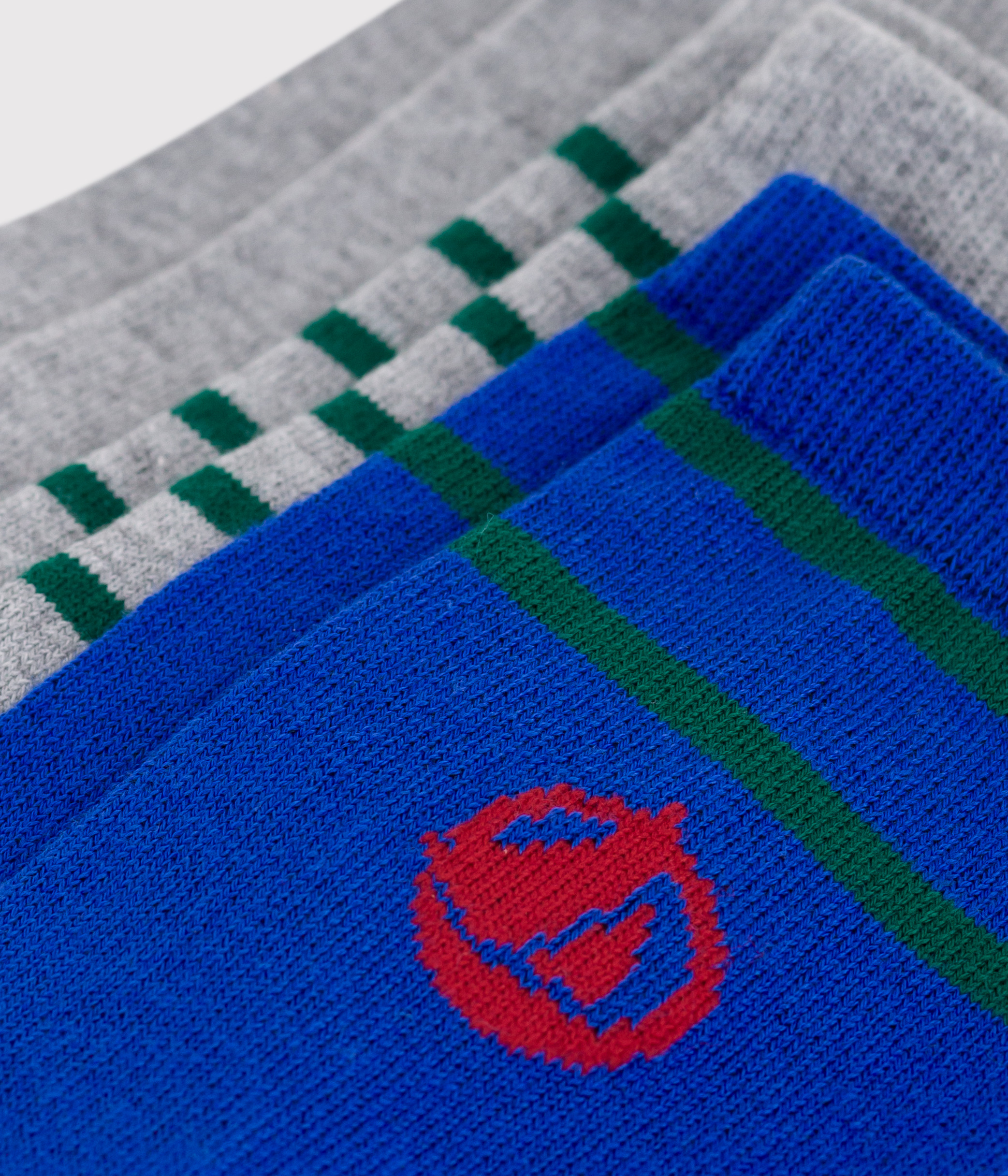 Children's stripy logo cotton socks - 3-pack