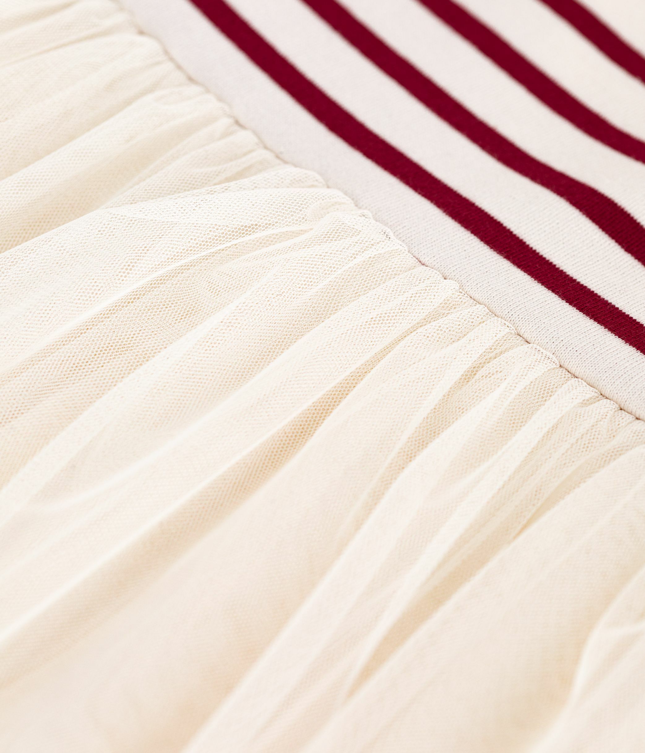 Children's long-sleeved dress in cotton and tulle