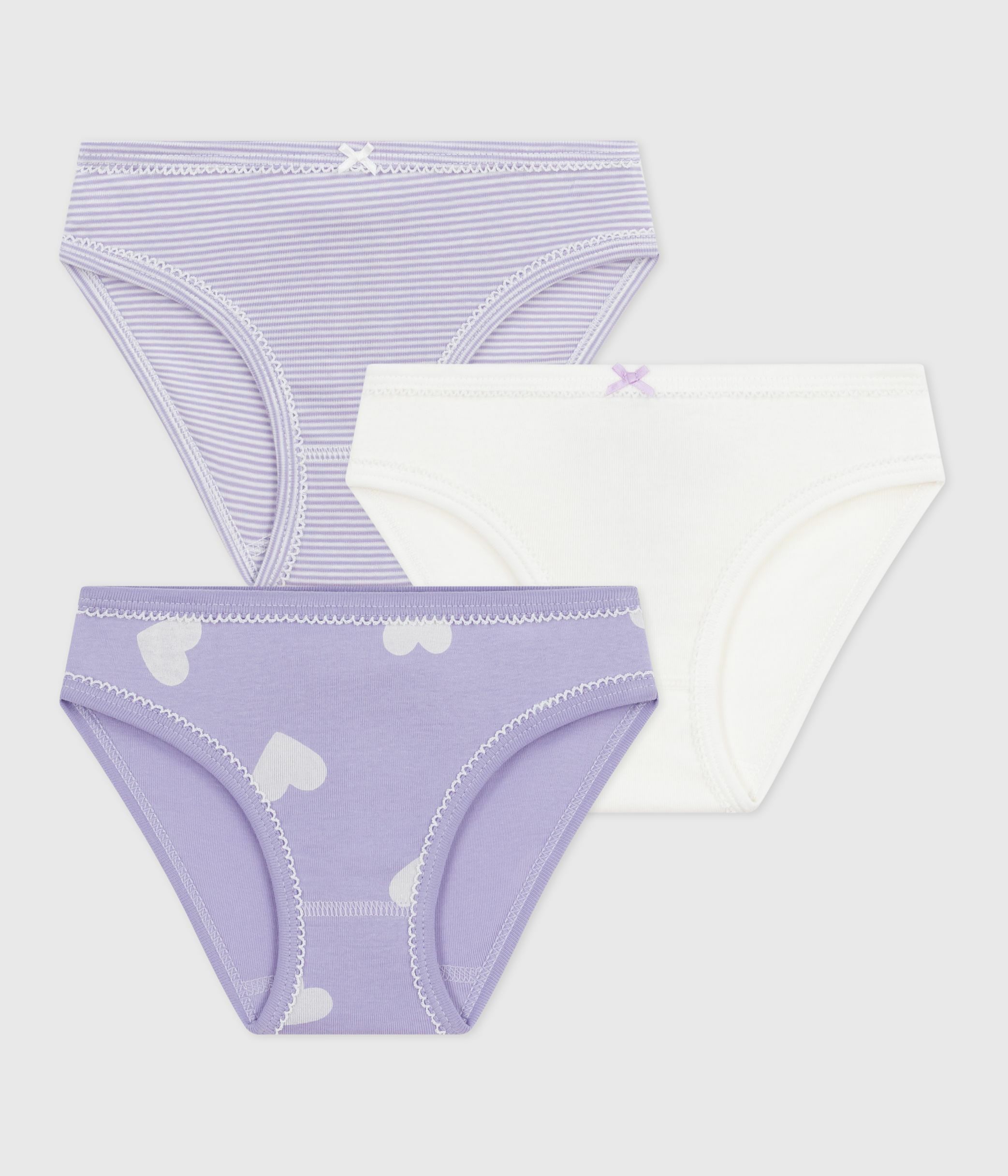 Pack of children's heart-print cotton pants