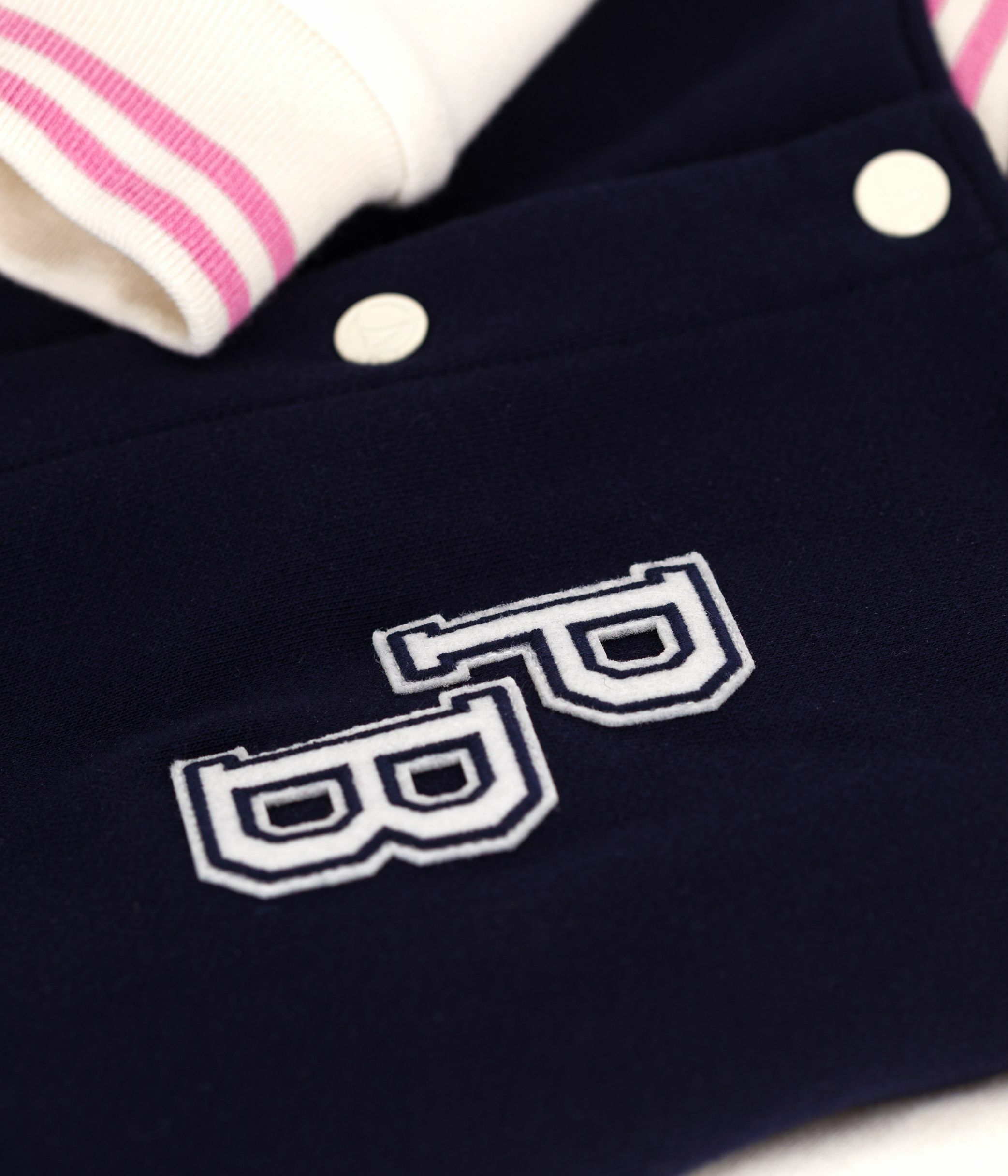 Children's varsity-style jacket in plain cotton