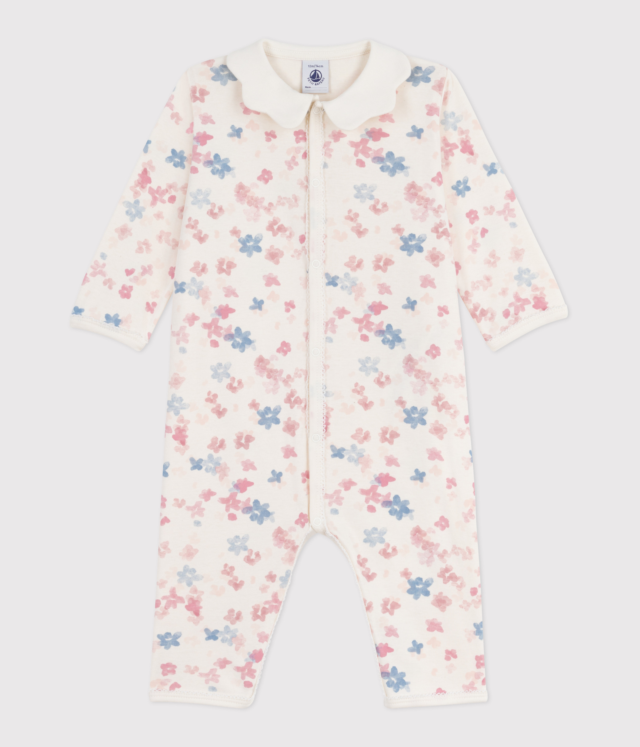 Babies' footless printed cotton pyjama suit