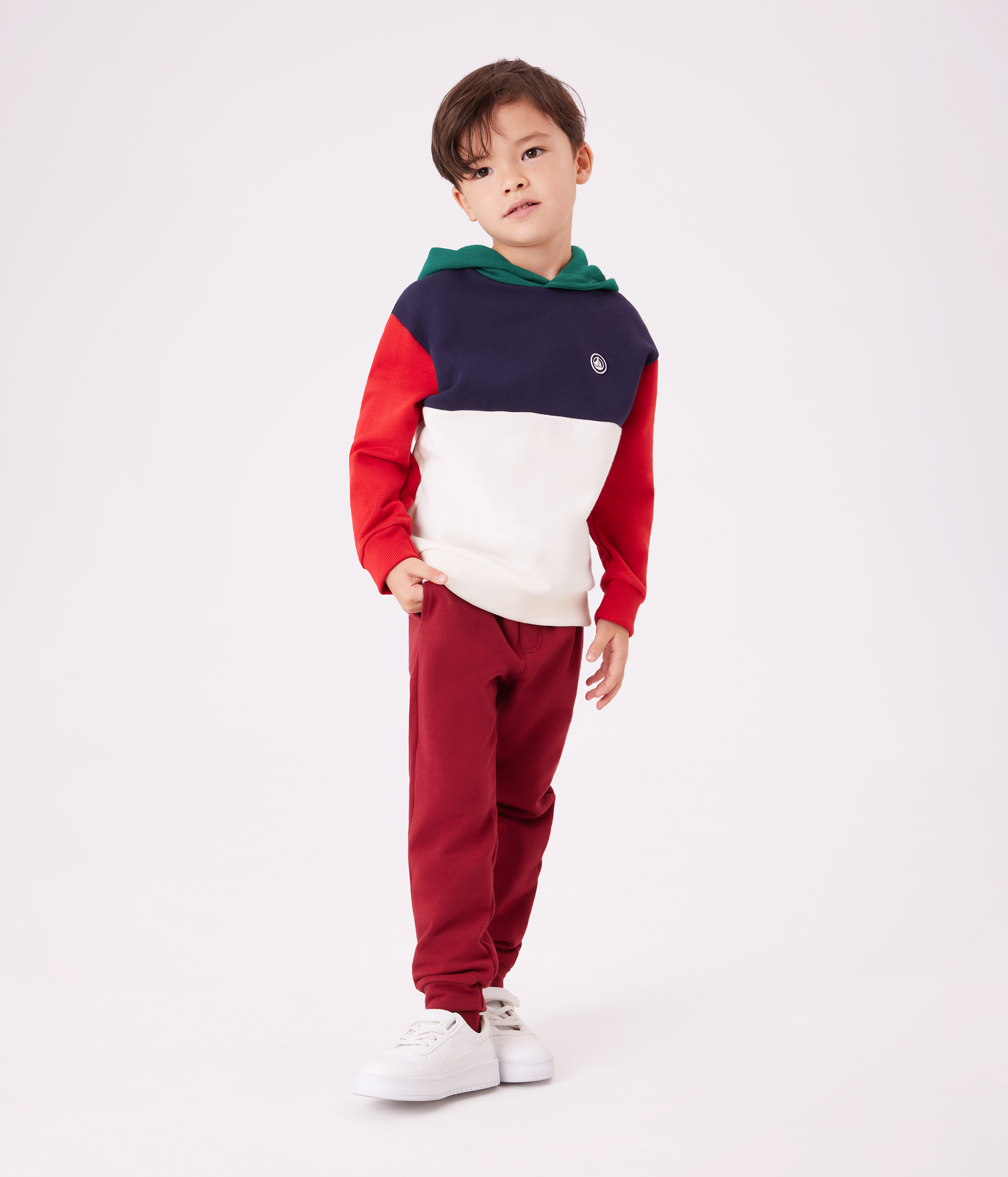 Children's colourblock cotton hoodie