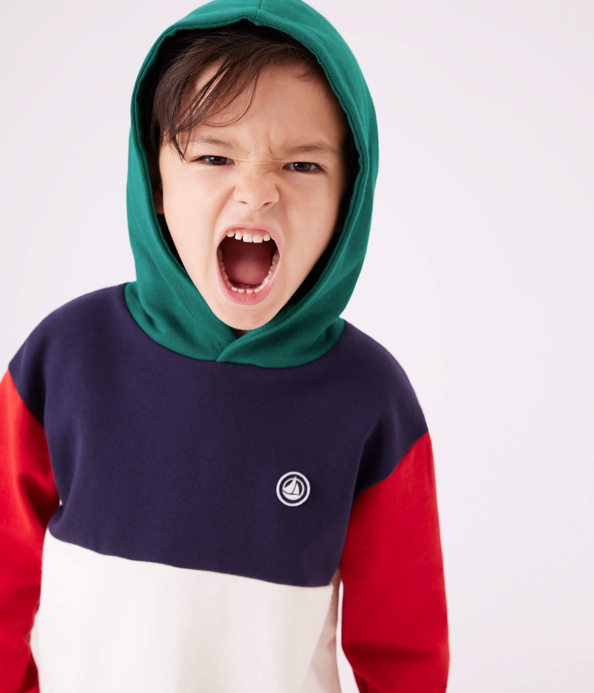 Children's colourblock cotton hoodie