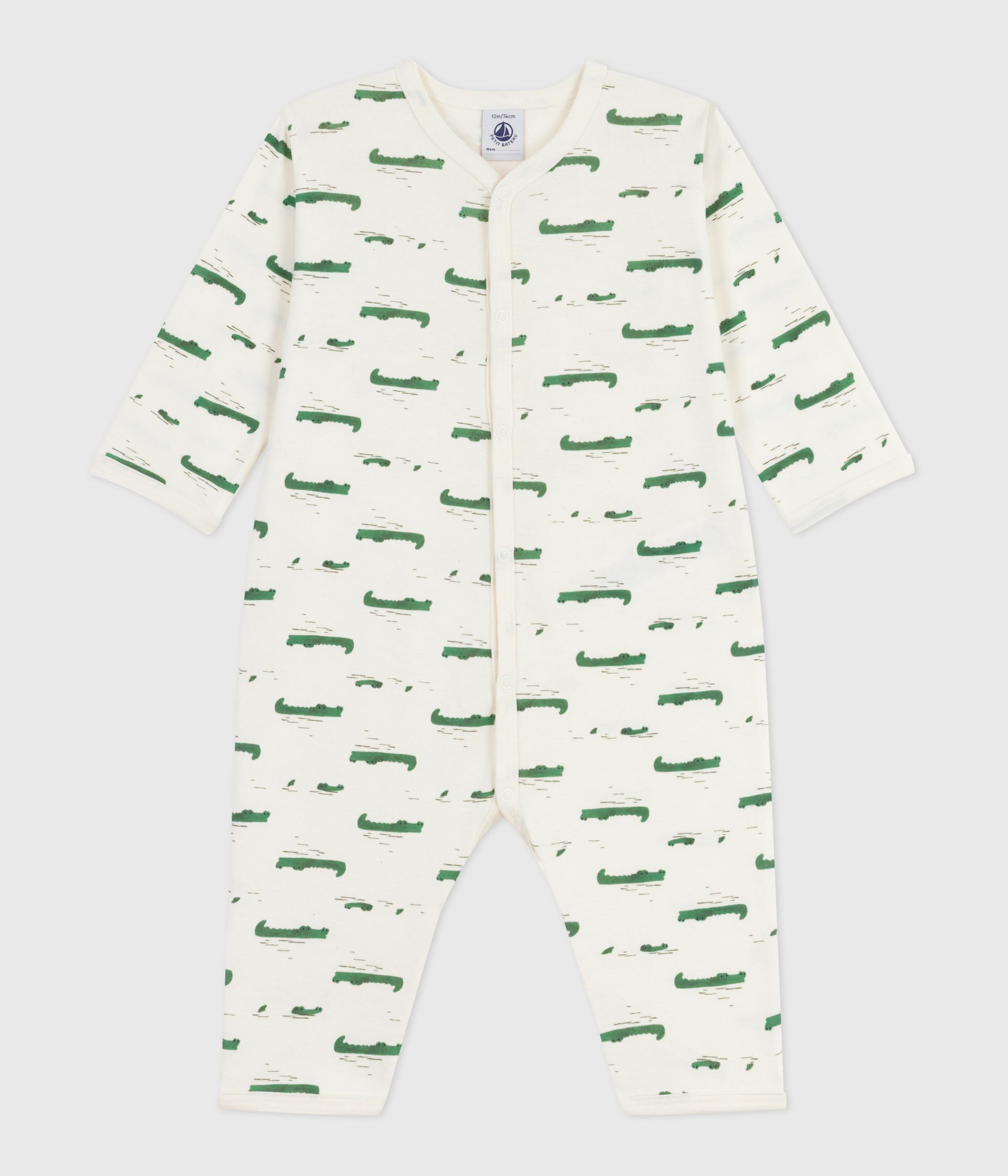 Babies' footless printed cotton pyjama suit