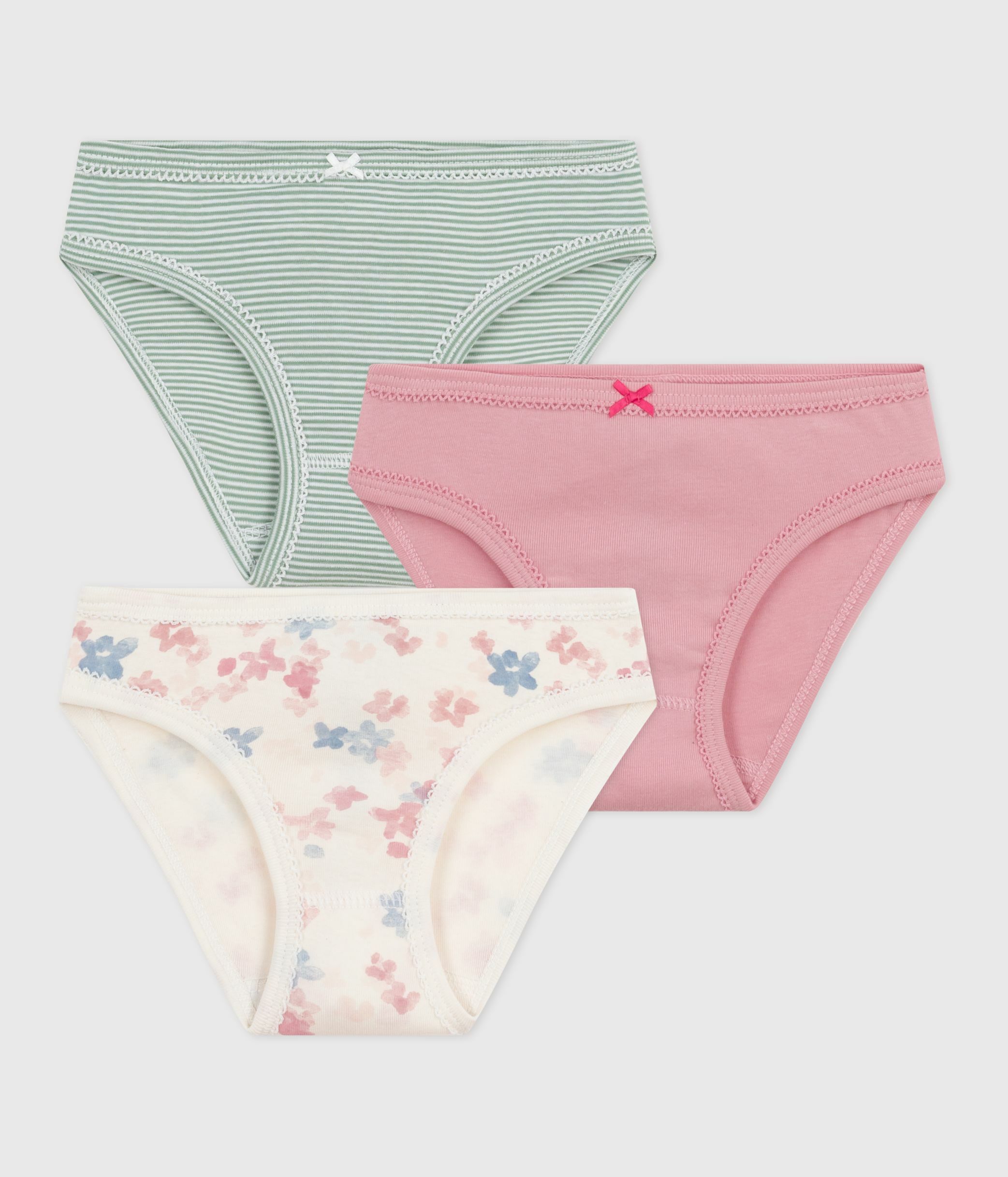Pack of children's floral-print cotton pants