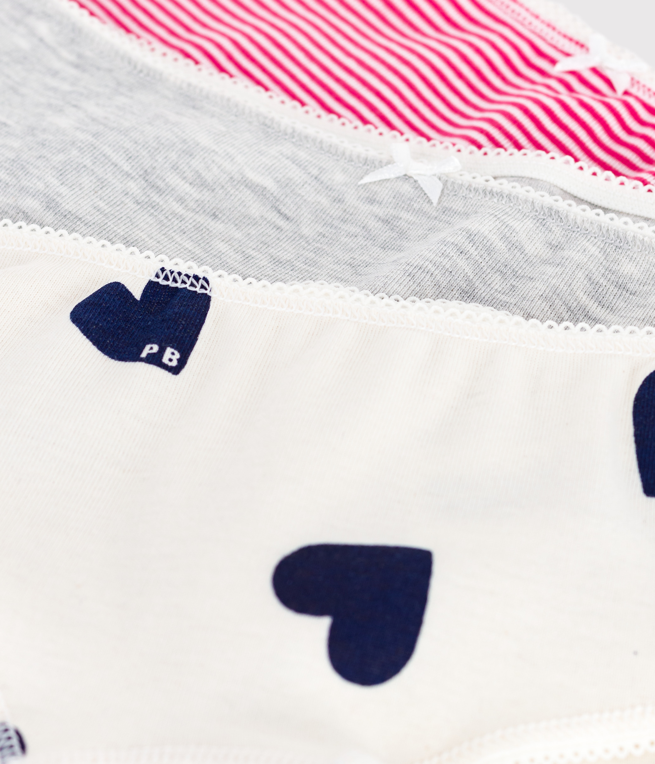 Pack of heart-print cotton shorties for children