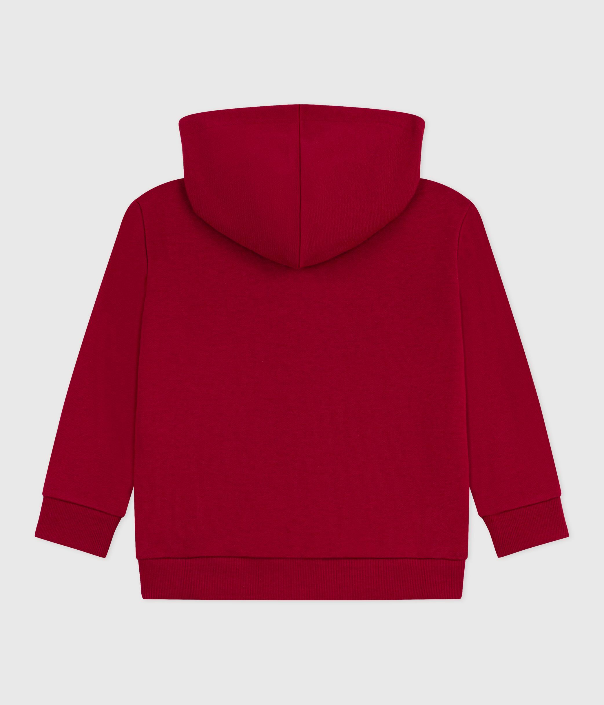 Children's zip-fastened plain cotton sweatshirt