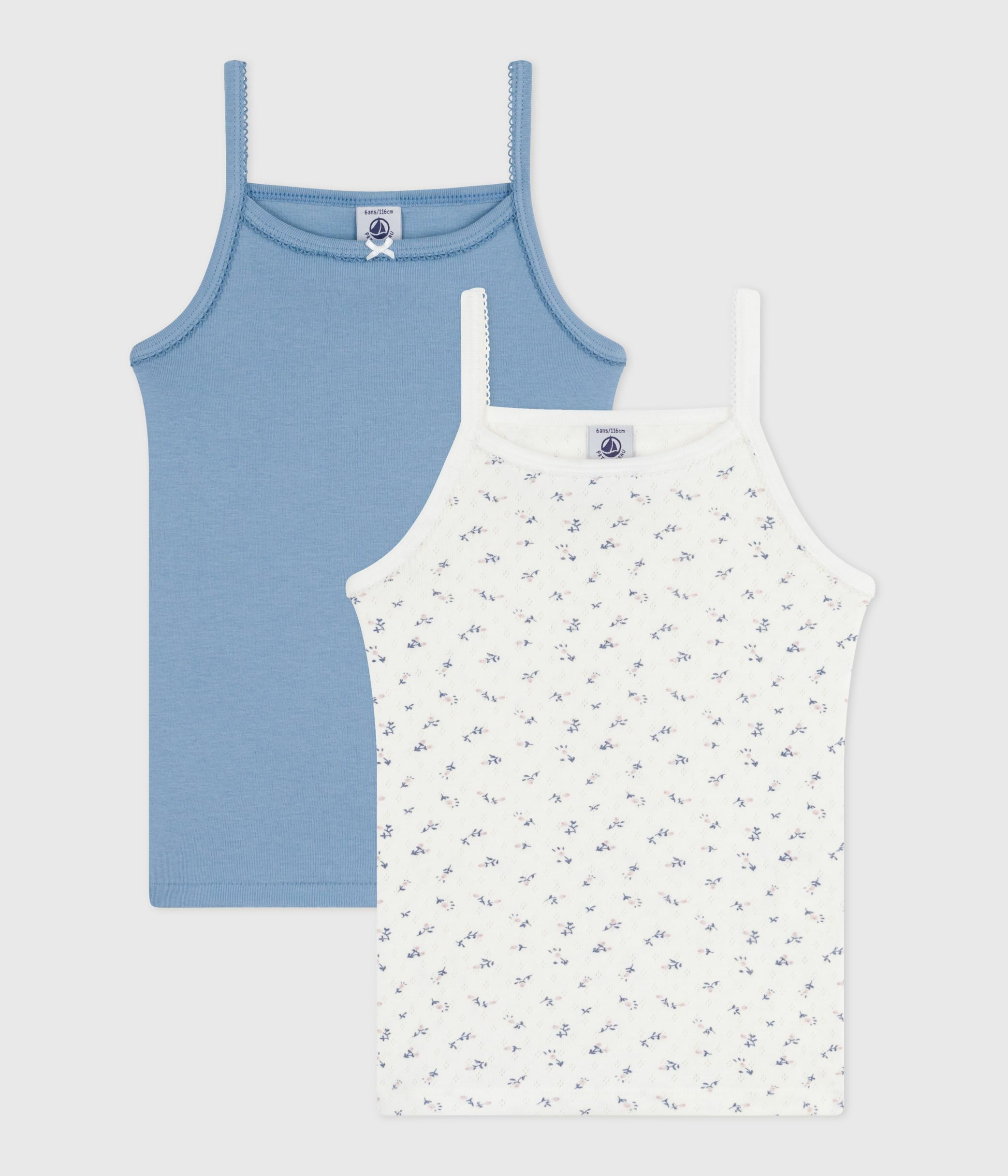 Pack of children's strappy cotton vests