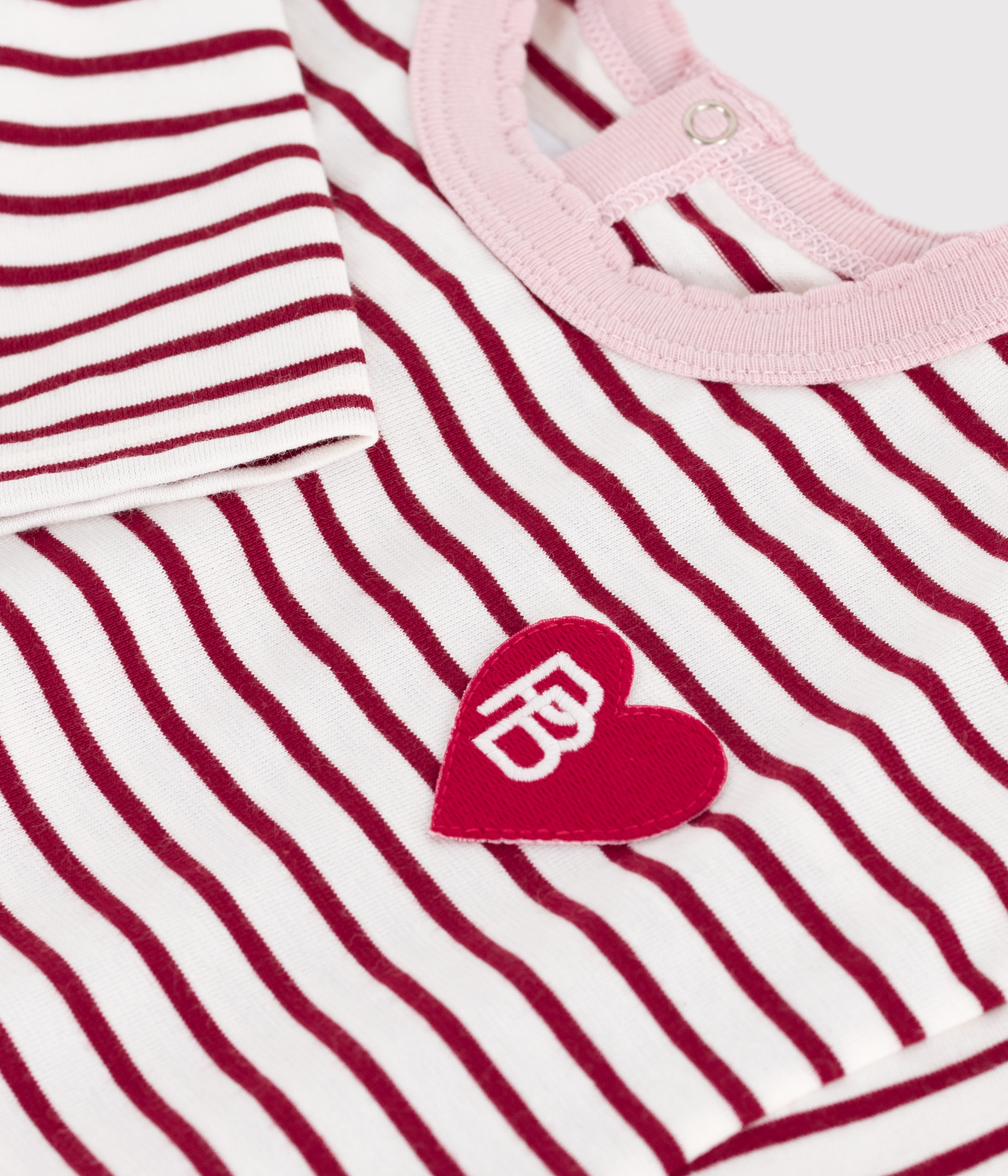 Babies' long-sleeved stripy cotton T-Shirt