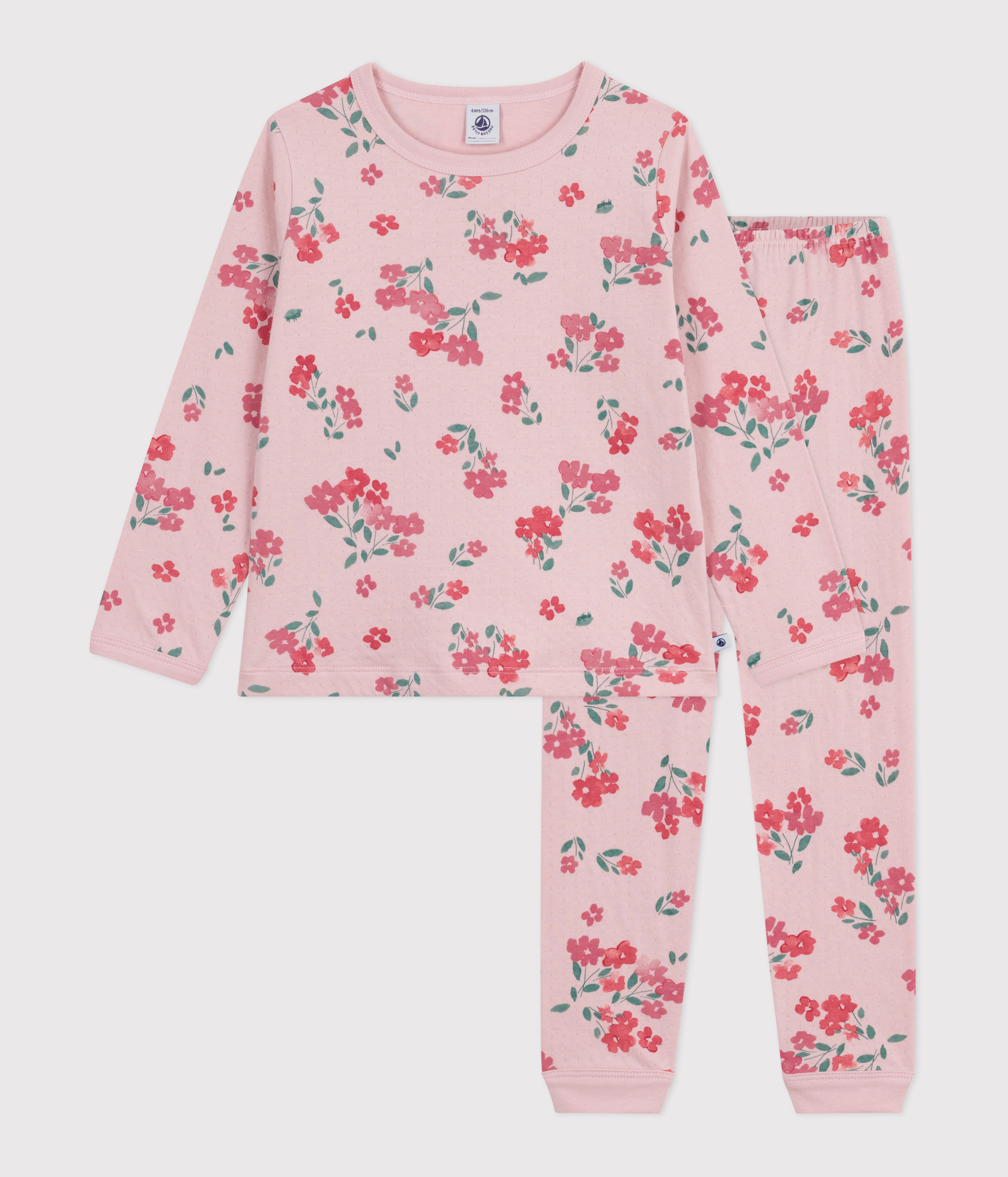 Children's floral printed tube knit pyjamas