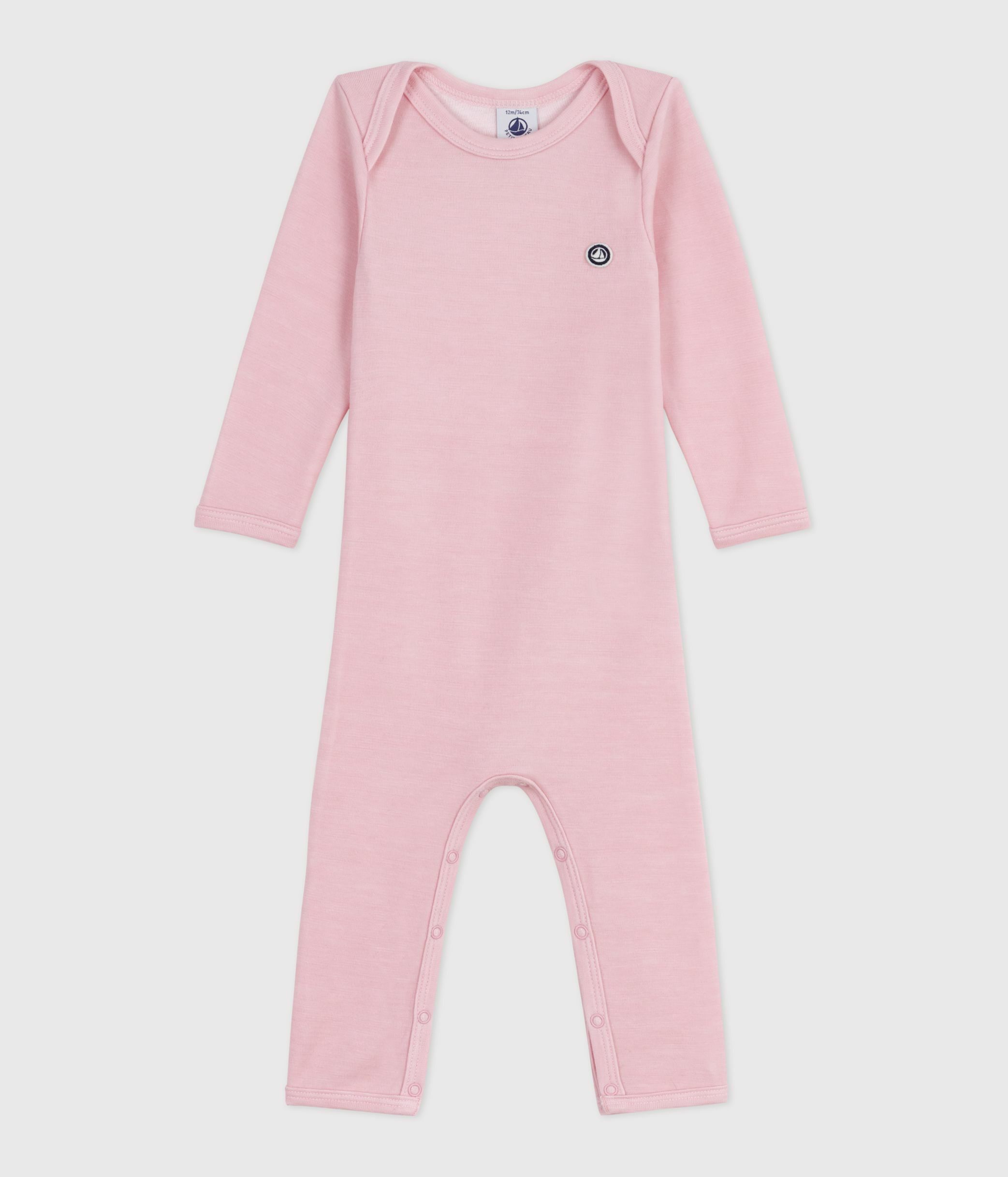 Babies' long-leg wool and cotton body