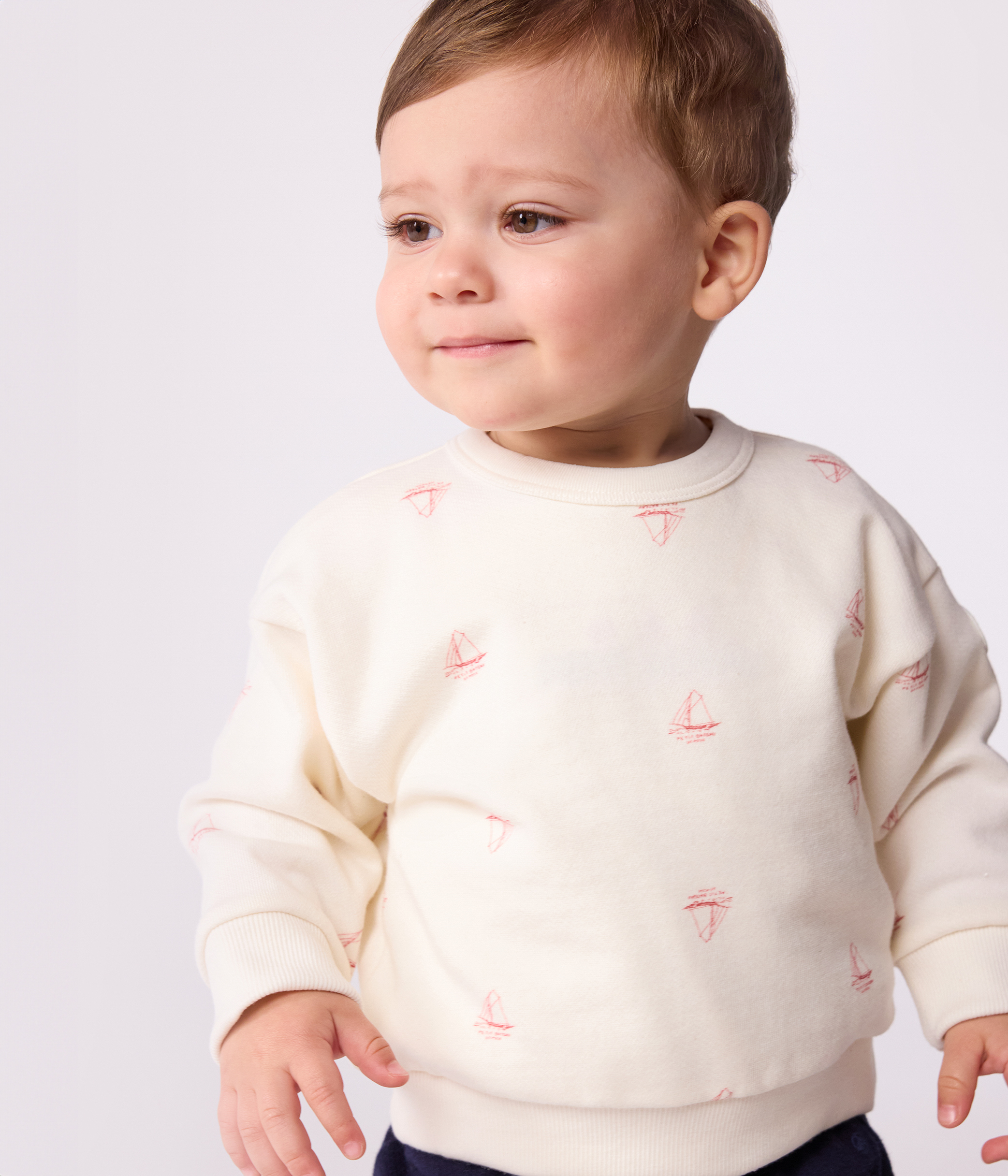 Babies' vintage boat printed cotton sweatshirt
