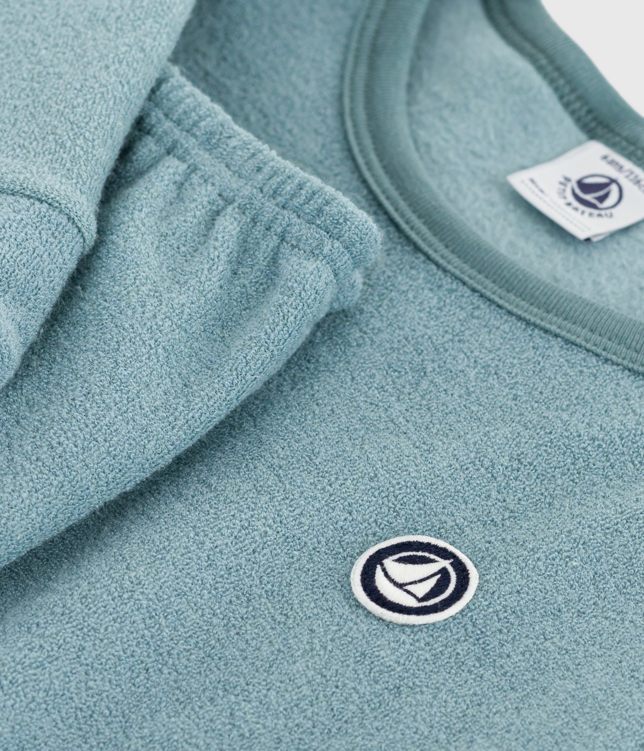 Children's plain cotton terry pyjamas