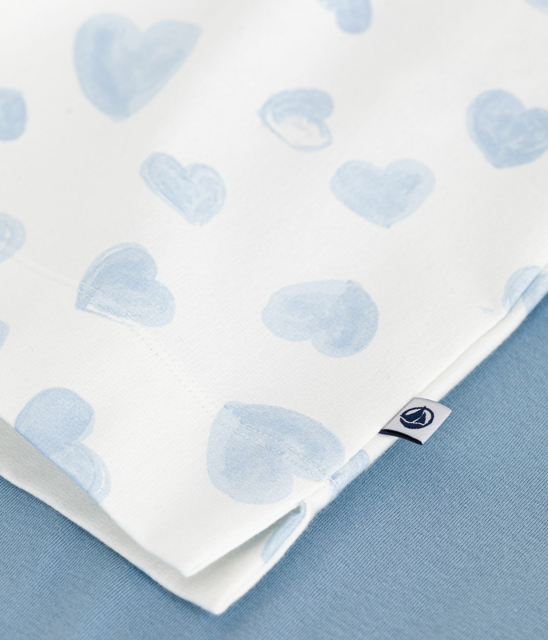 Women's cotton heart print pyjamas in two materials