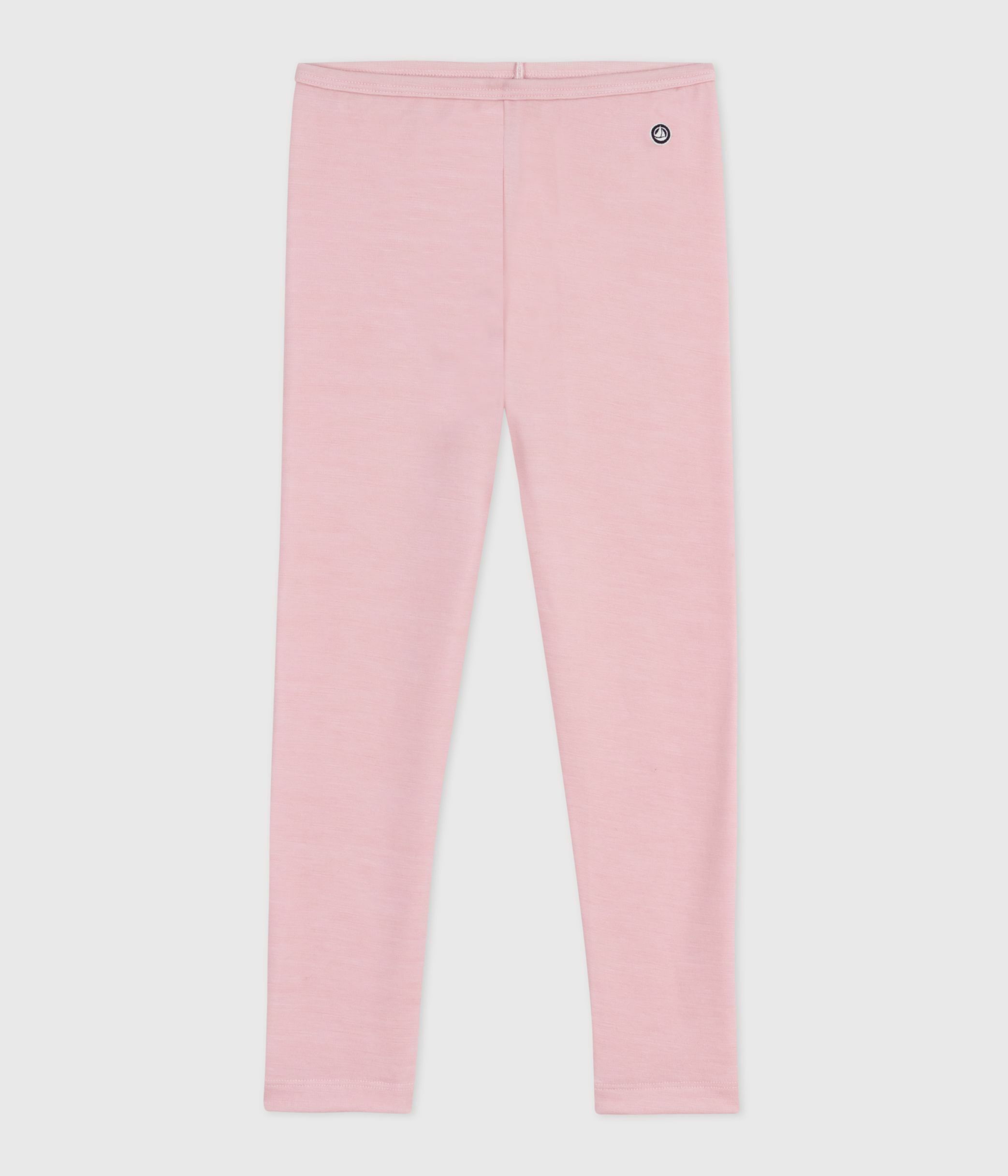 Children's plain wool and cotton leggings